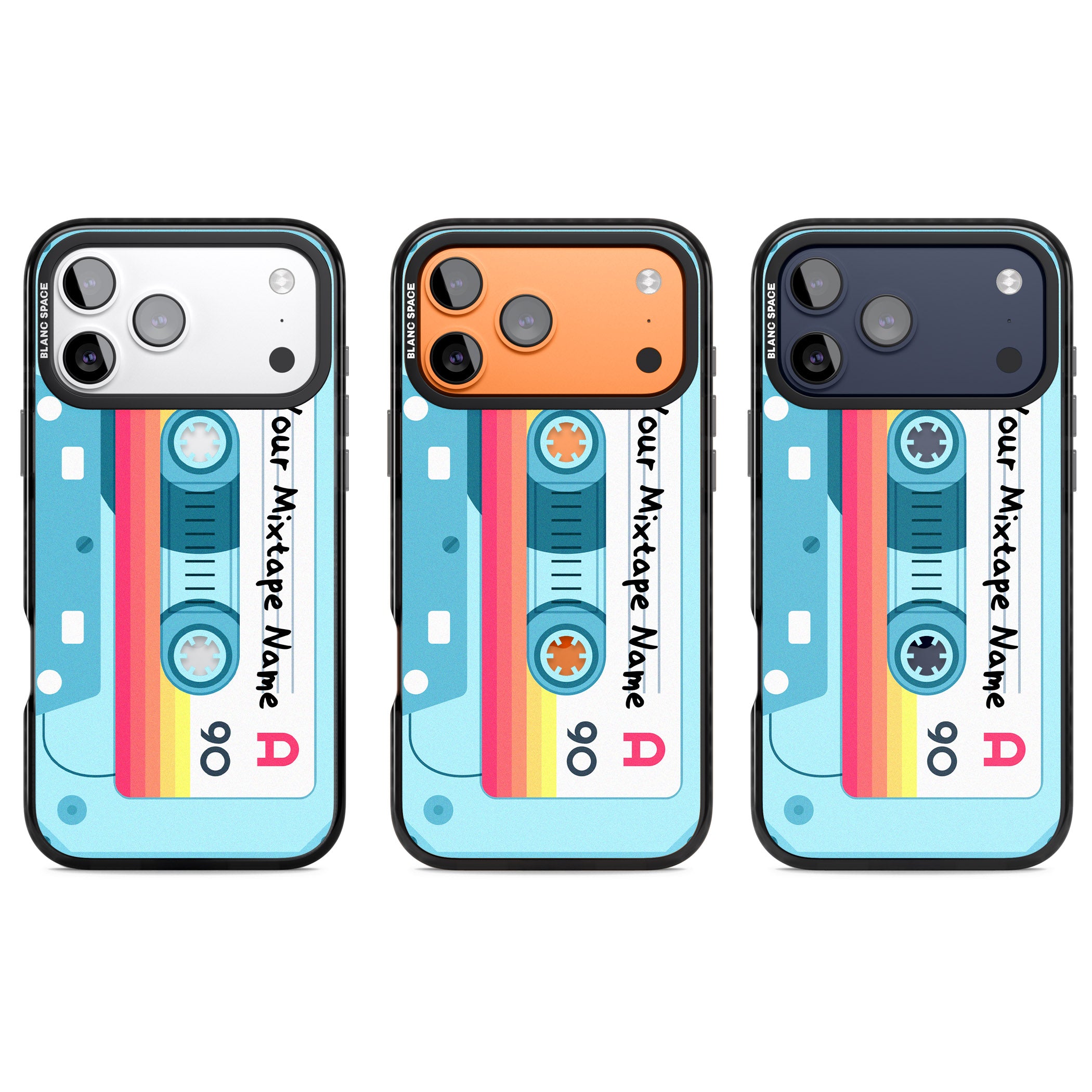 Personalised Retro Mixtape Sporty iPhone 17 Pro Impact Black Phone Case APT Impact Protection