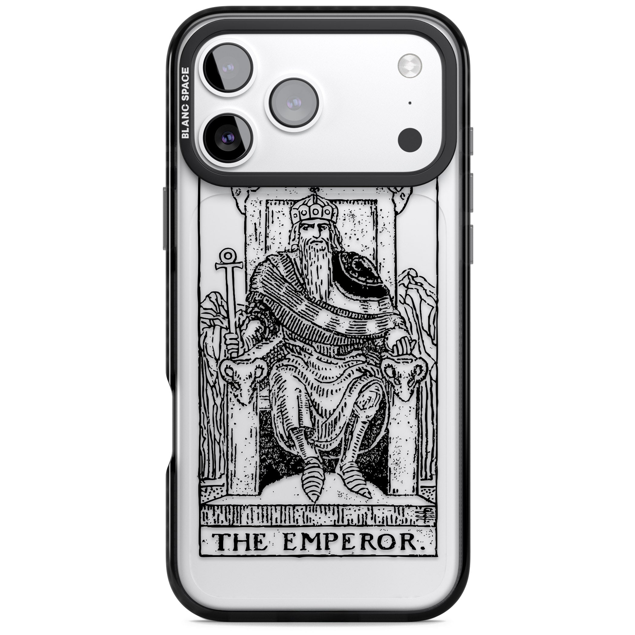 Personalised The Emperor Tarot iPhone 17 Pro Impact Black Phone Case