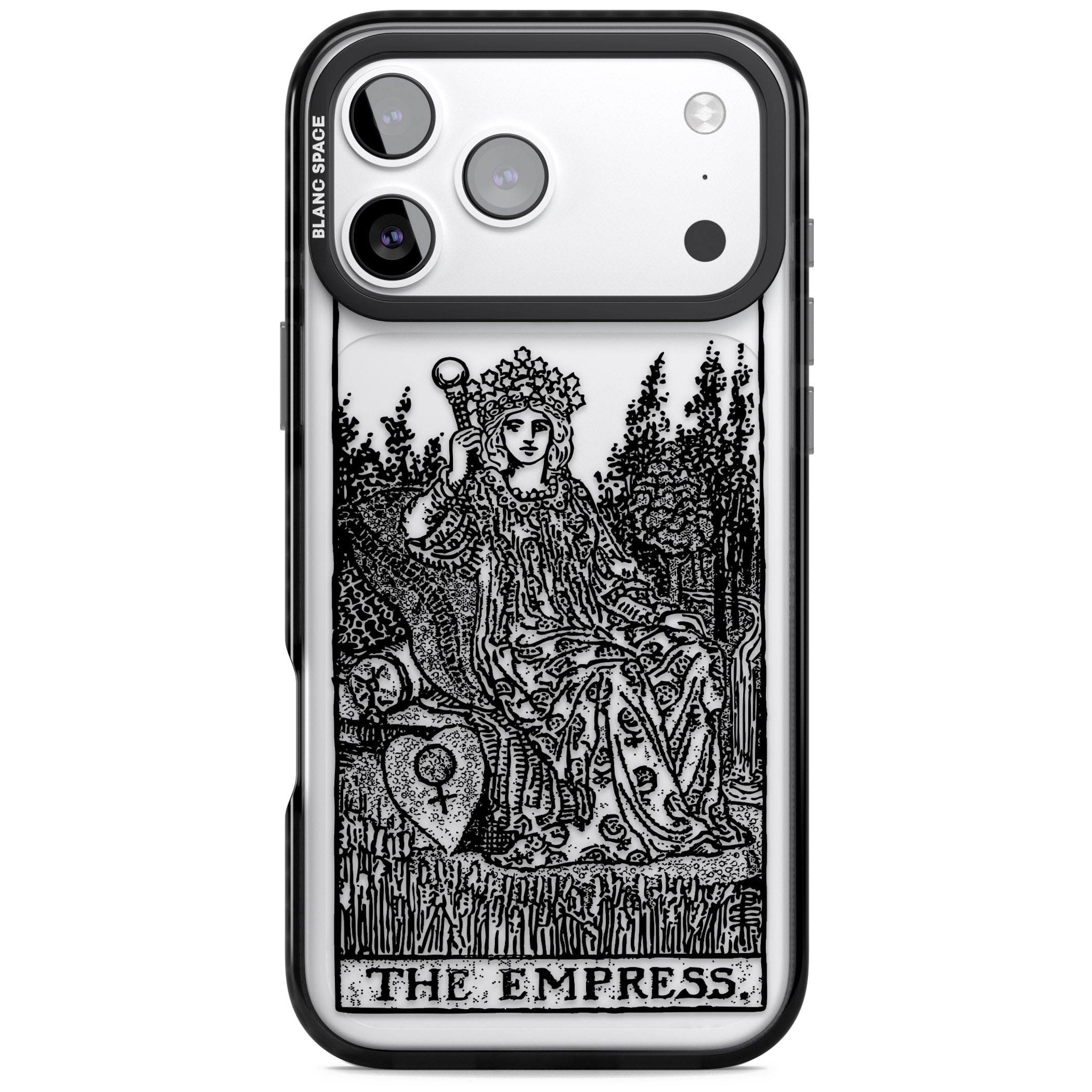 Personalised The Empress Tarot Card (Clear) iPhone 17 Pro Impact Black Phone Case