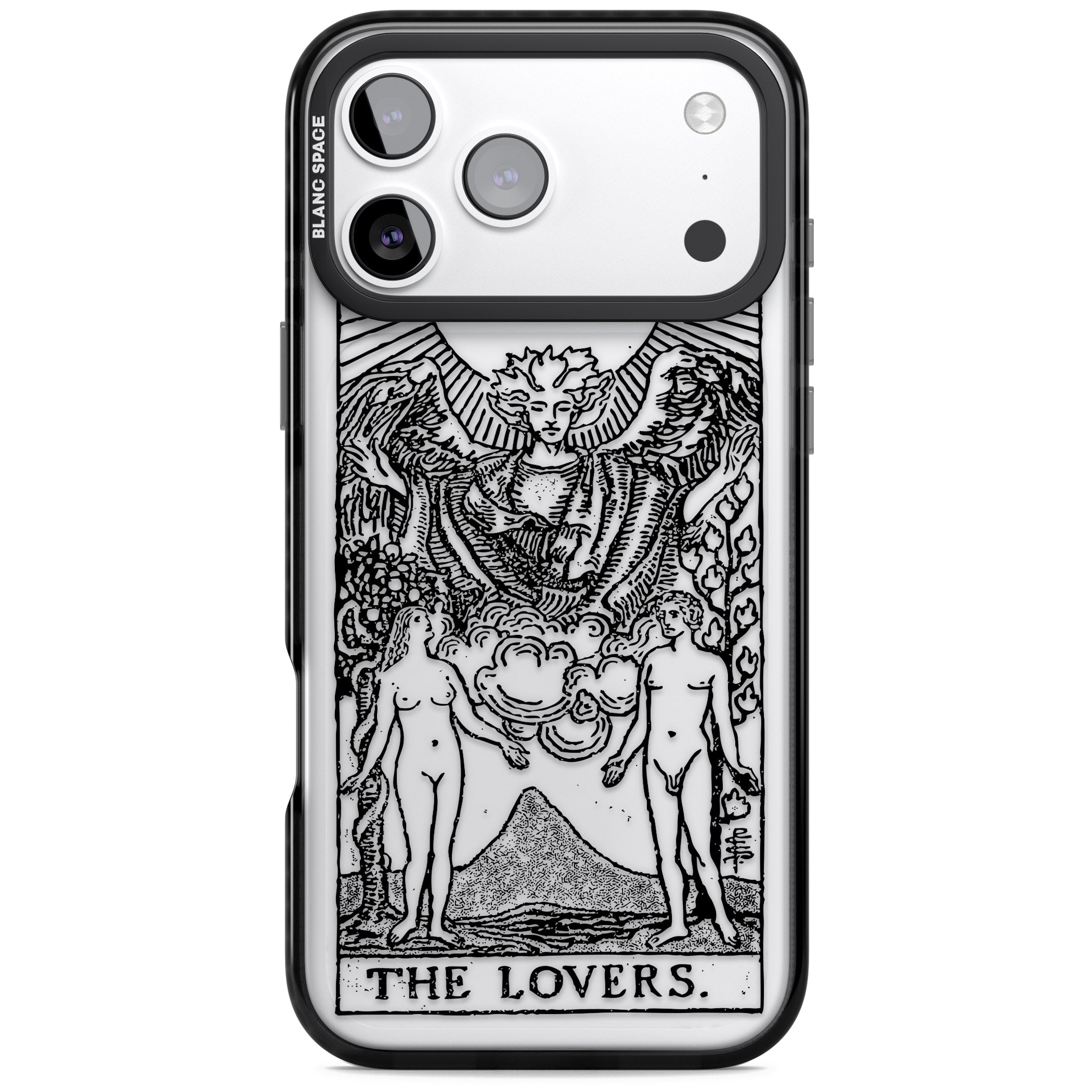 Personalised The Lovers Tarot Card (Clear) iPhone 17 Pro Impact Black Phone Case