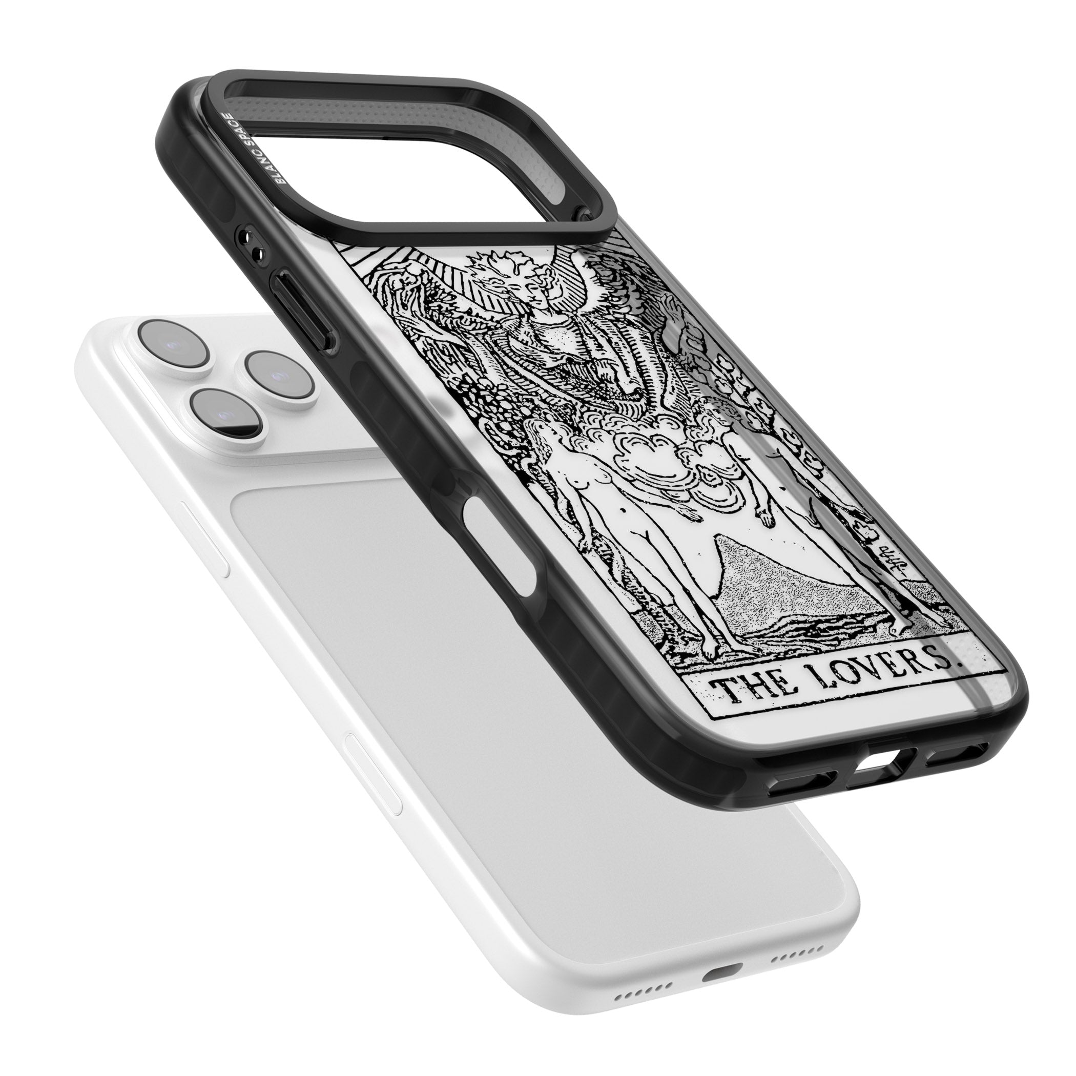 Personalised The Lovers Tarot Card (Clear) iPhone 17 Pro Impact Black Phone Case Colours