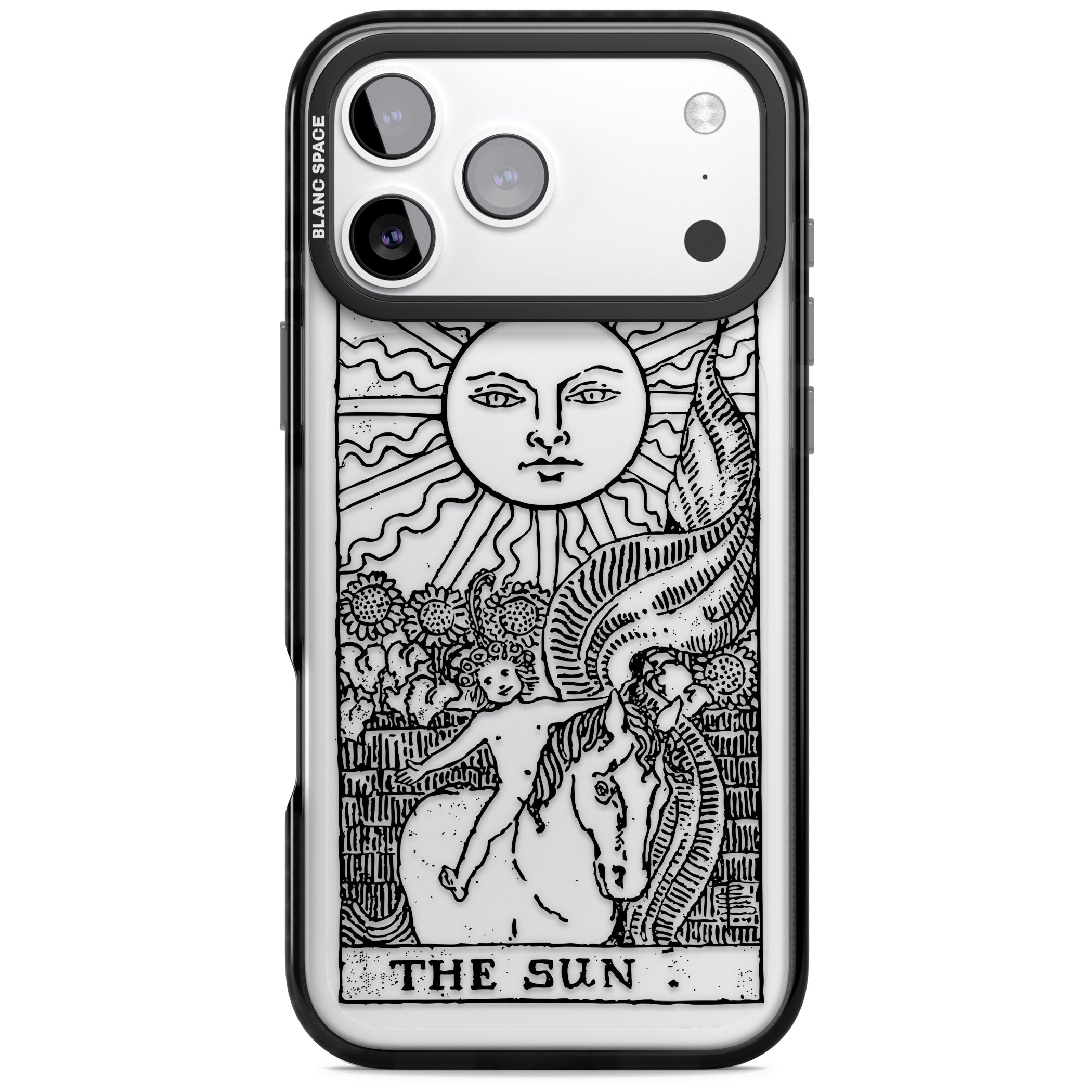 Personalised The Sun Tarot Card (Clear) iPhone 17 Pro Impact Black Phone Case