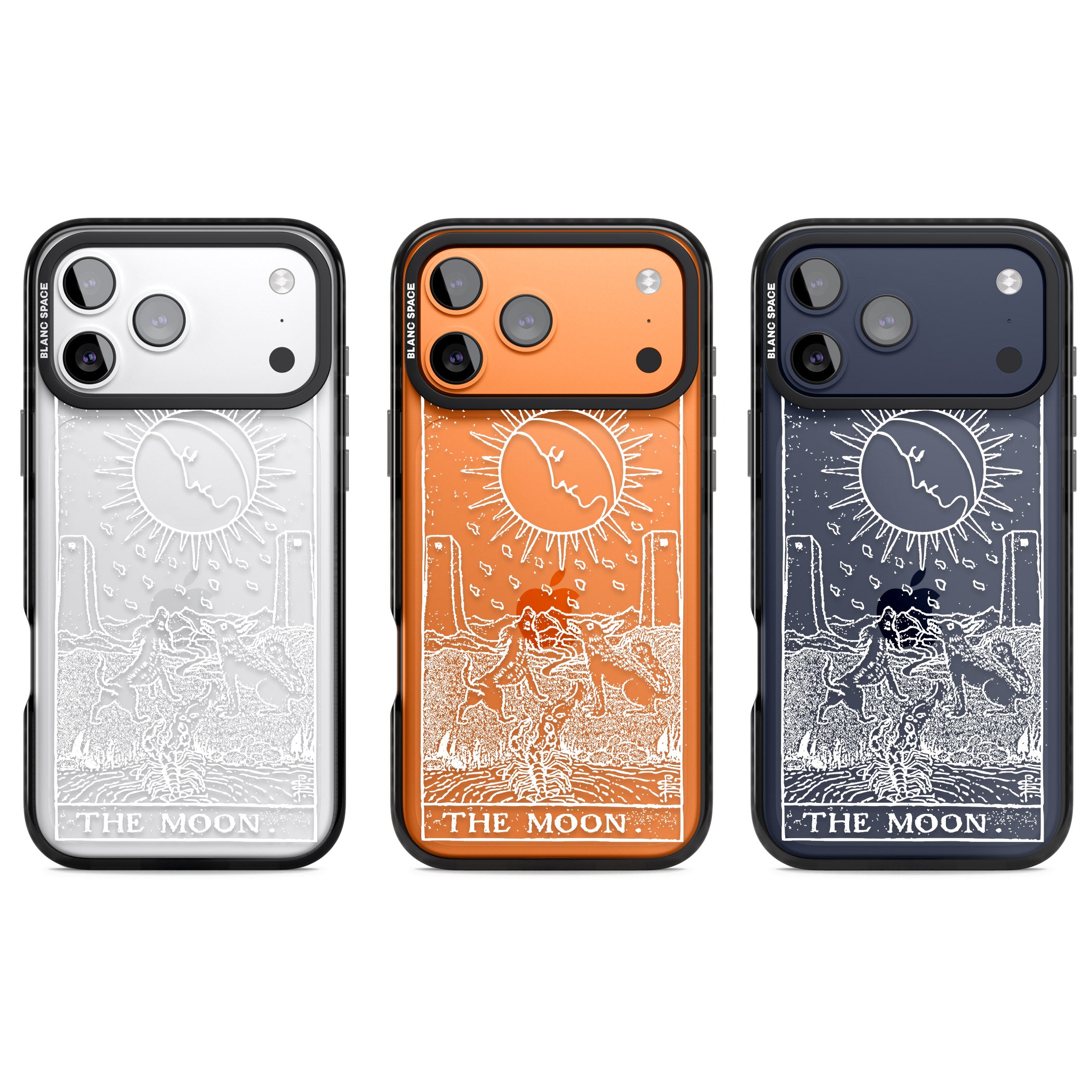 Personalised The Moon Tarot Card (White) iPhone 17 Pro Impact Black Phone Case APT Impact Protection