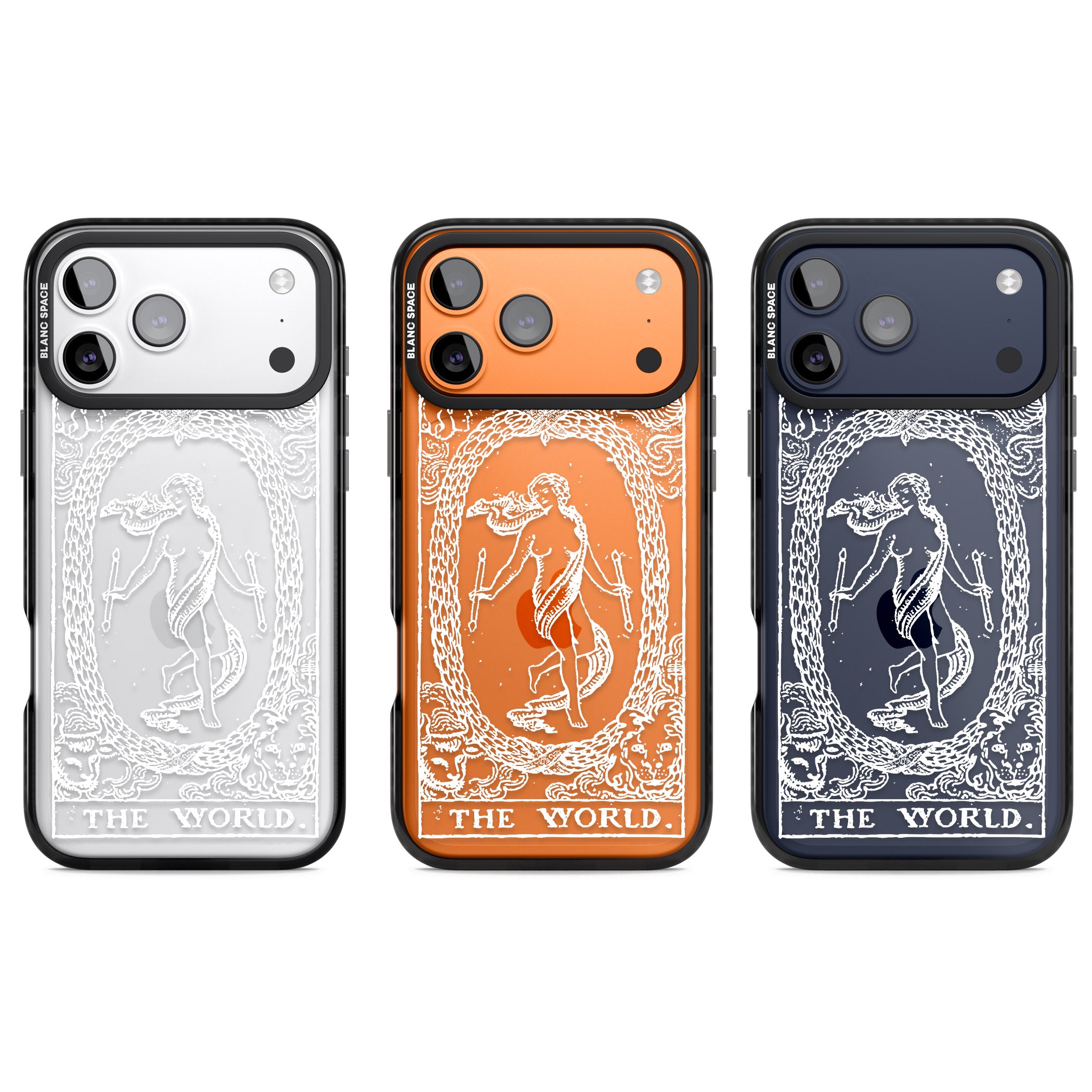 Personalised The World Tarot Card (White) iPhone 17 Pro Impact Black Phone Case APT Impact Protection