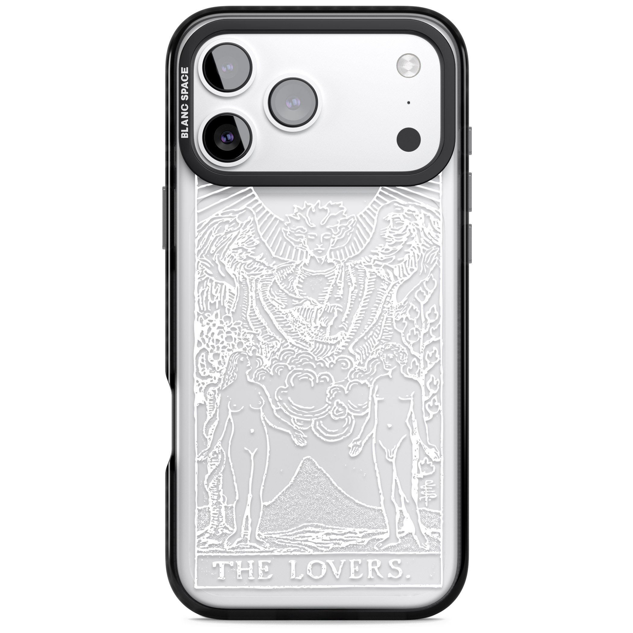 Personalised The Lovers Tarot Card (White) iPhone 17 Pro Impact Black Phone Case