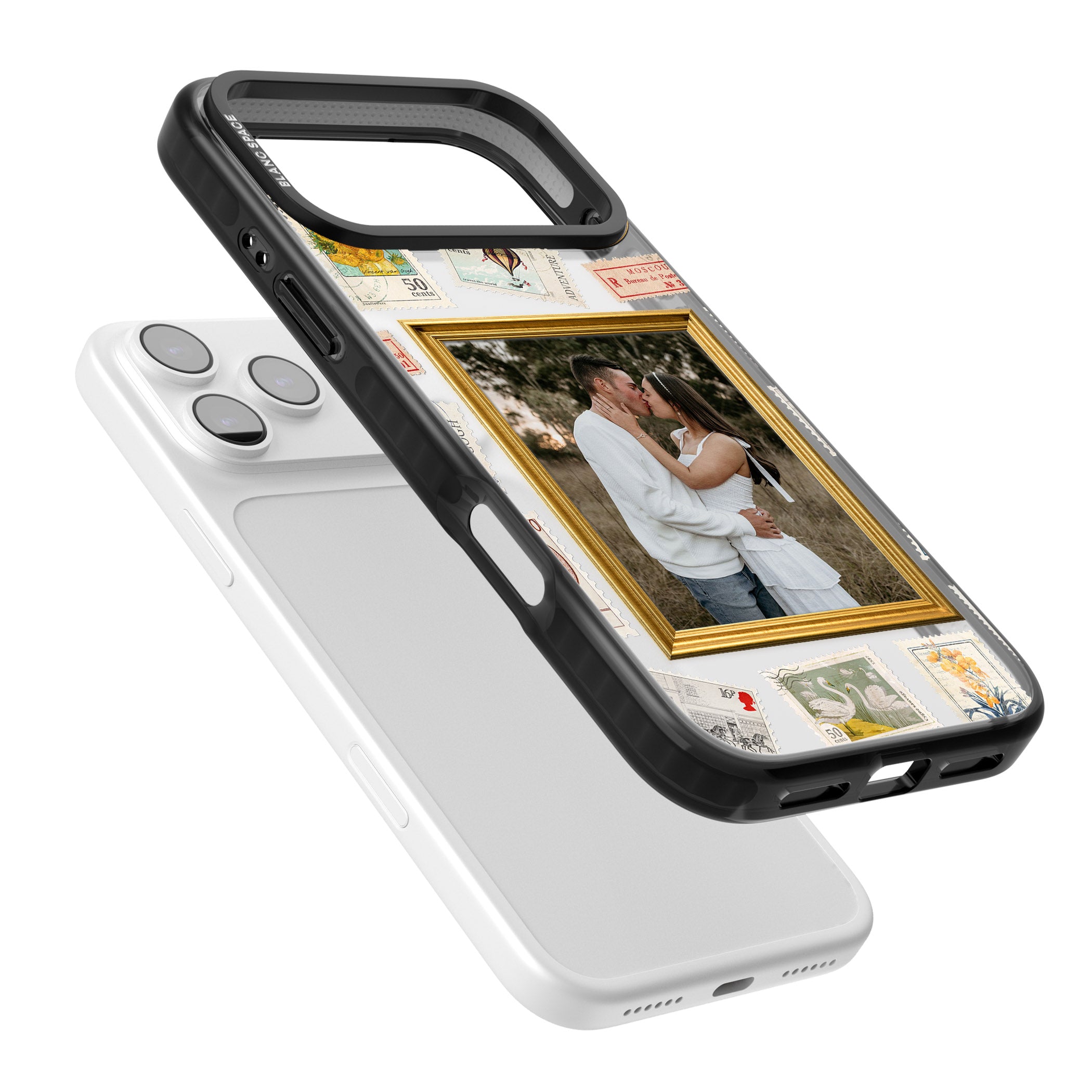 Personalised Vintage Photo Frame Collage iPhone 17 Pro Impact Black Phone Case Colours