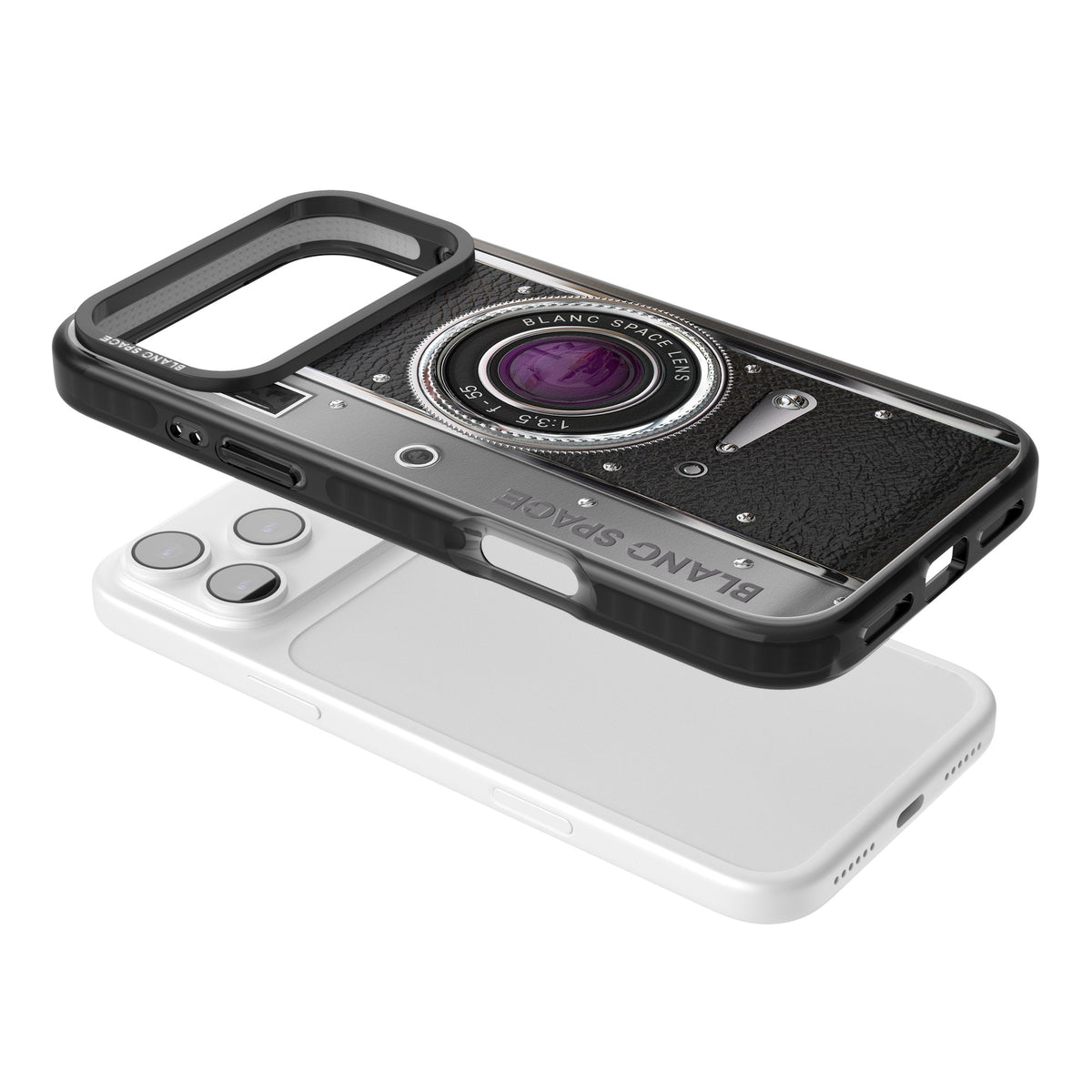 Vintage Classic Camera iPhone 17 Pro Max Impact Black Phone Case angled