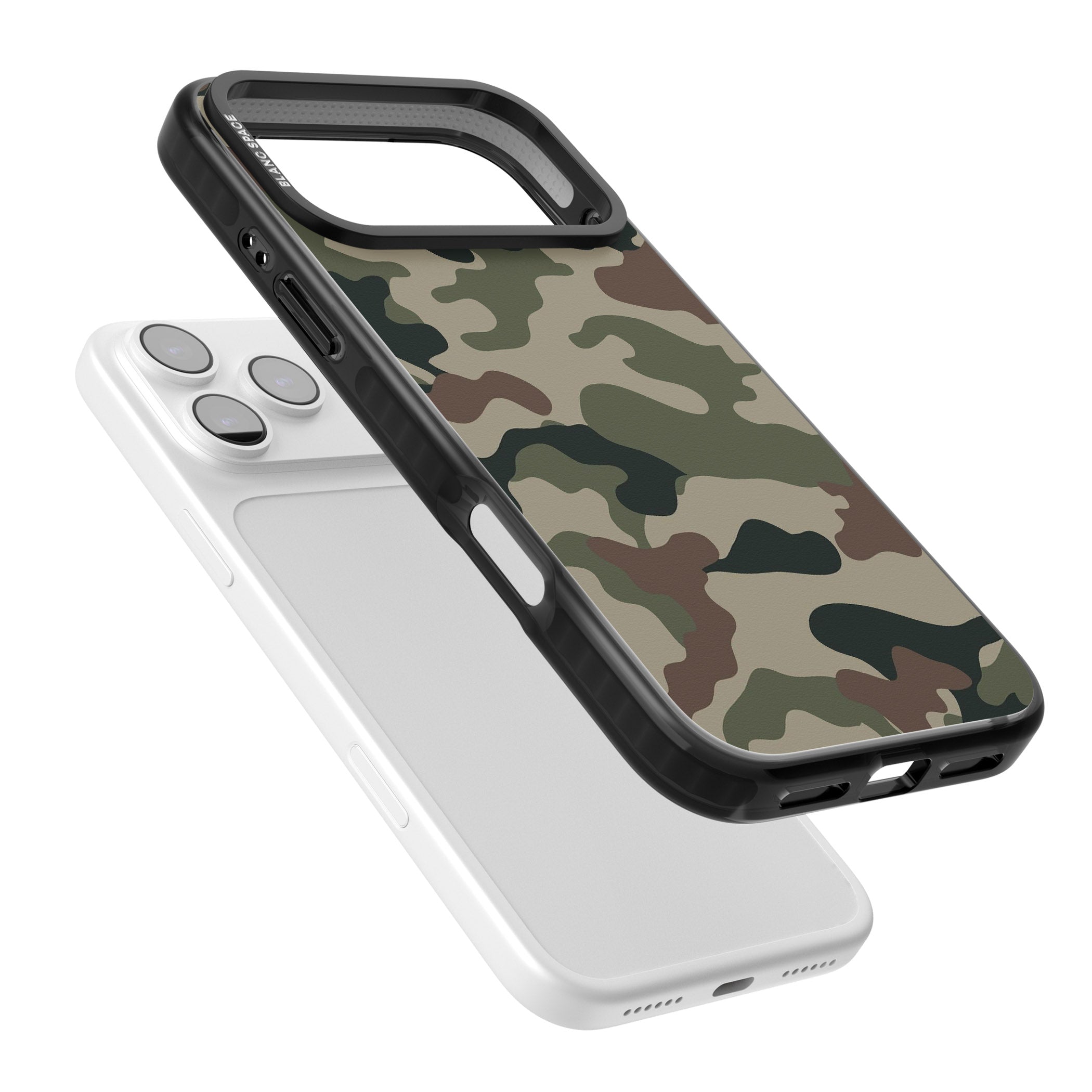 Green And Brown Camo iPhone 17 Pro Impact Black Phone Case Colours