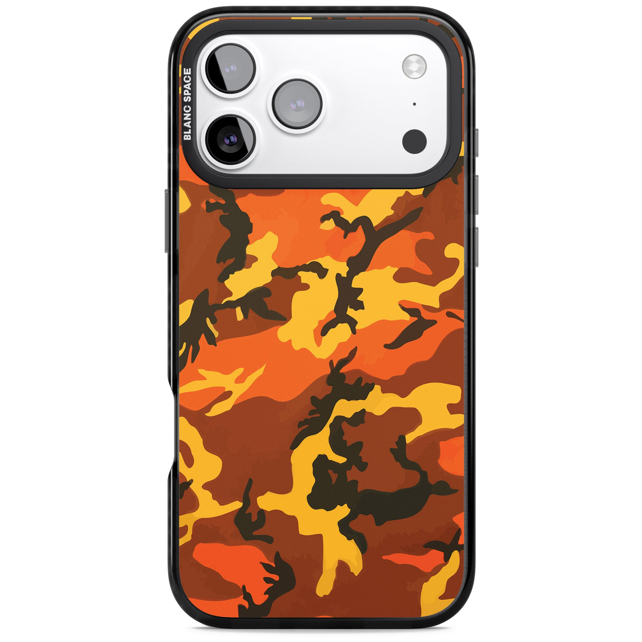 Orange Camo iPhone 17 Pro Impact Black Phone Case