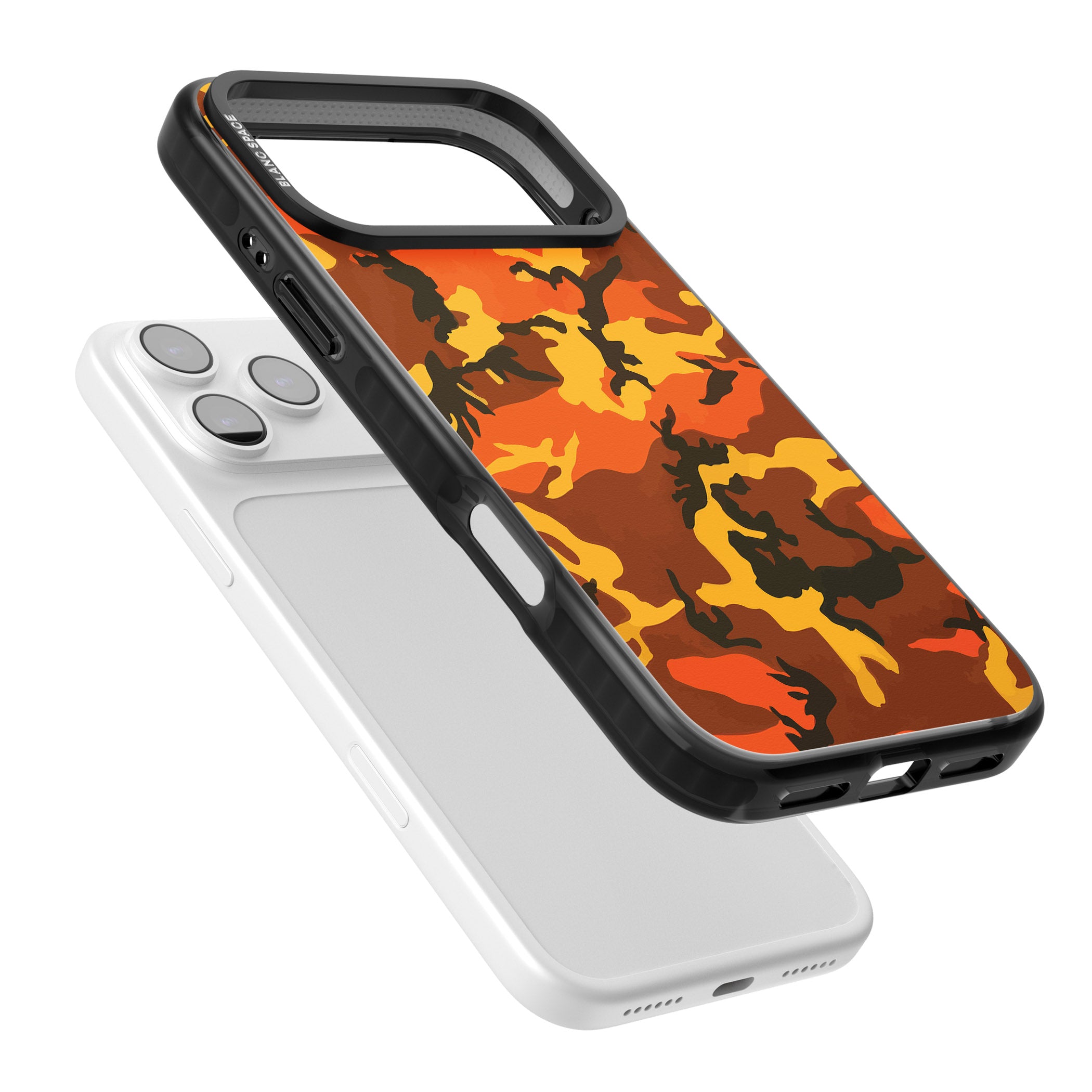 Orange Camo iPhone 17 Pro Impact Black Phone Case Colours