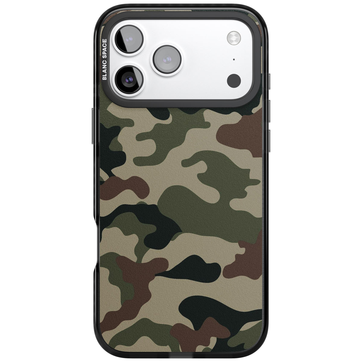 Woodland British Camo iPhone 17 Pro Max Impact Black Phone Case front