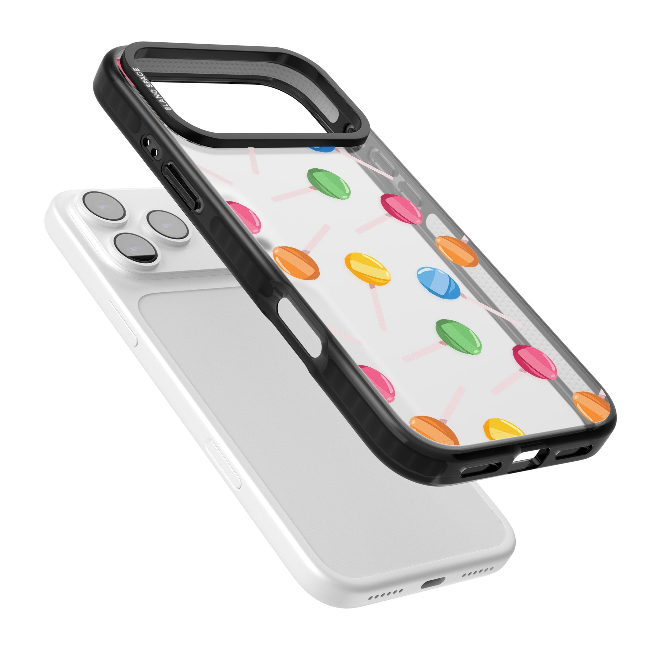 Lollipop Pattern iPhone 17 Pro Impact Black Phone Case Colours