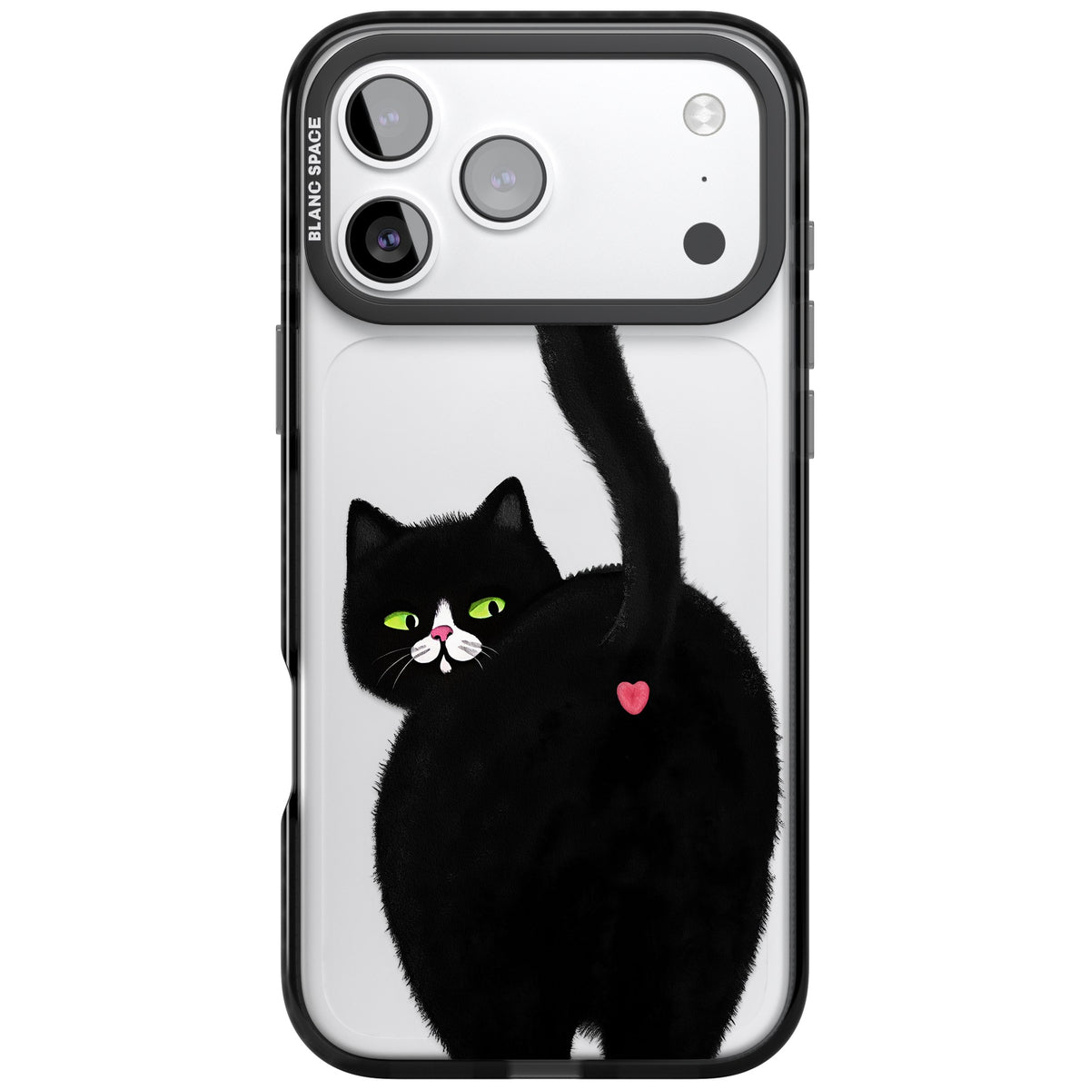 The Cat's Kiss iPhone 17 Pro Max Impact Black Phone Case front