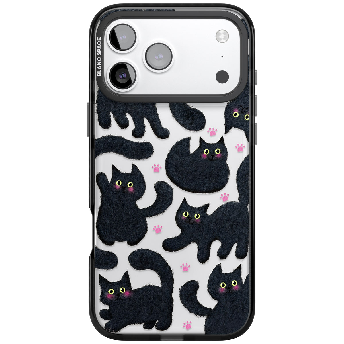 Midnight Cats iPhone 17 Pro Max Impact Black Phone Case front