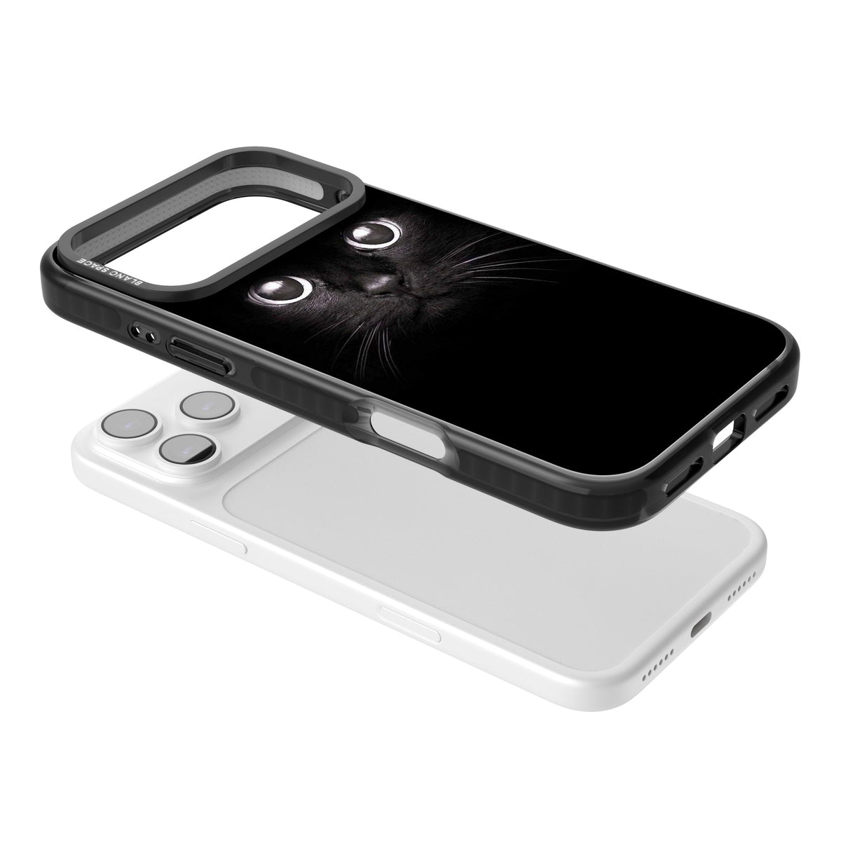 Black Cat iPhone 17 Pro Max Impact Black Phone Case angled