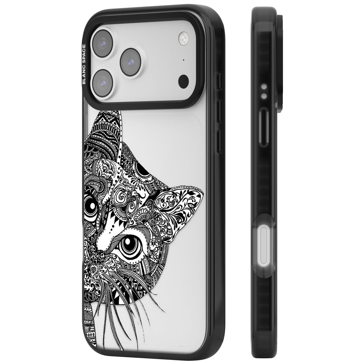 Henna Cat iPhone 17 Pro Max Impact Black Phone Case side