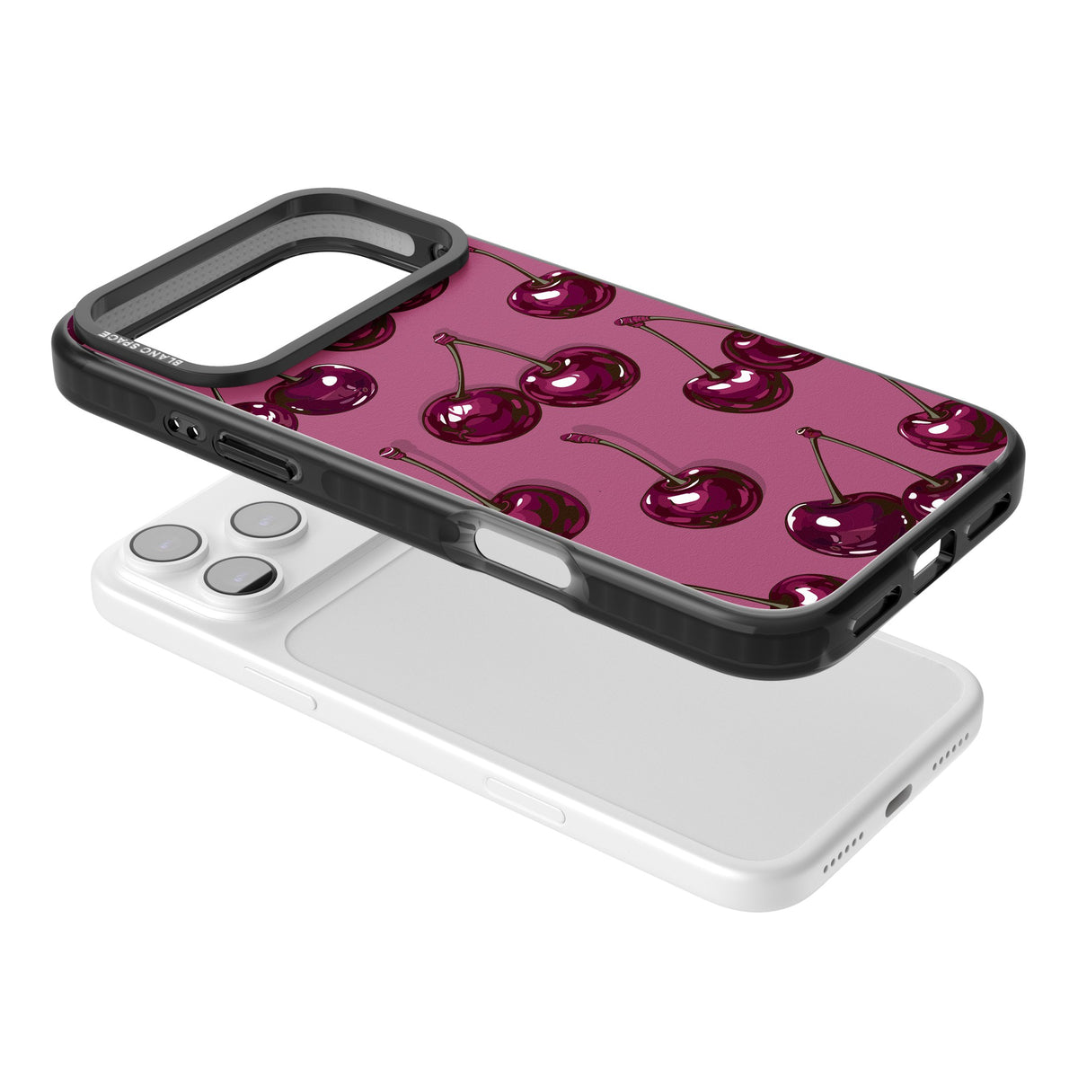 Cherry Soda iPhone 17 Pro Max Impact Black Phone Case angled