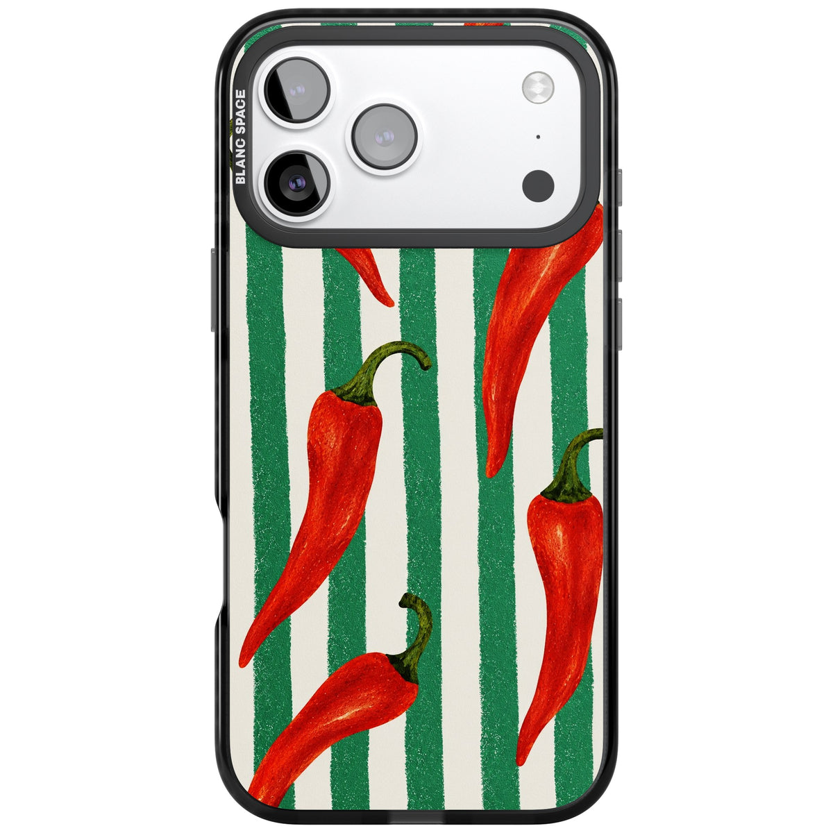Striped Chillis iPhone 17 Pro Max Impact Black Phone Case front