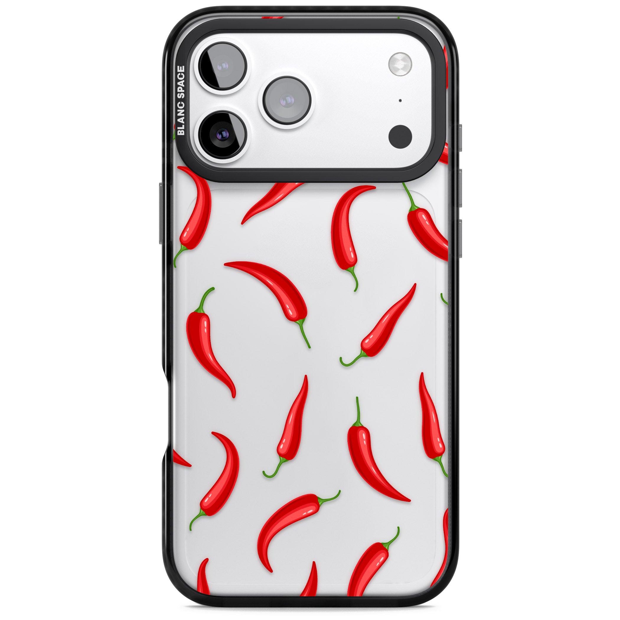 Chilli Pattern iPhone 17 Pro Impact Black Phone Case