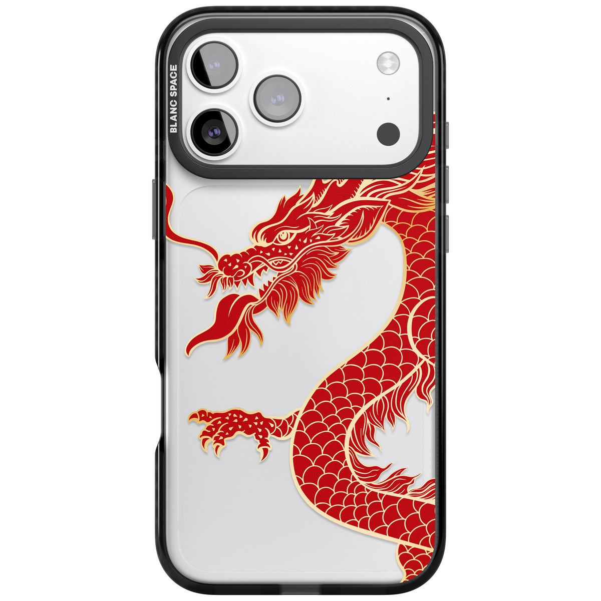 Red Dragon iPhone 17 Pro Max Impact Black Phone Case front