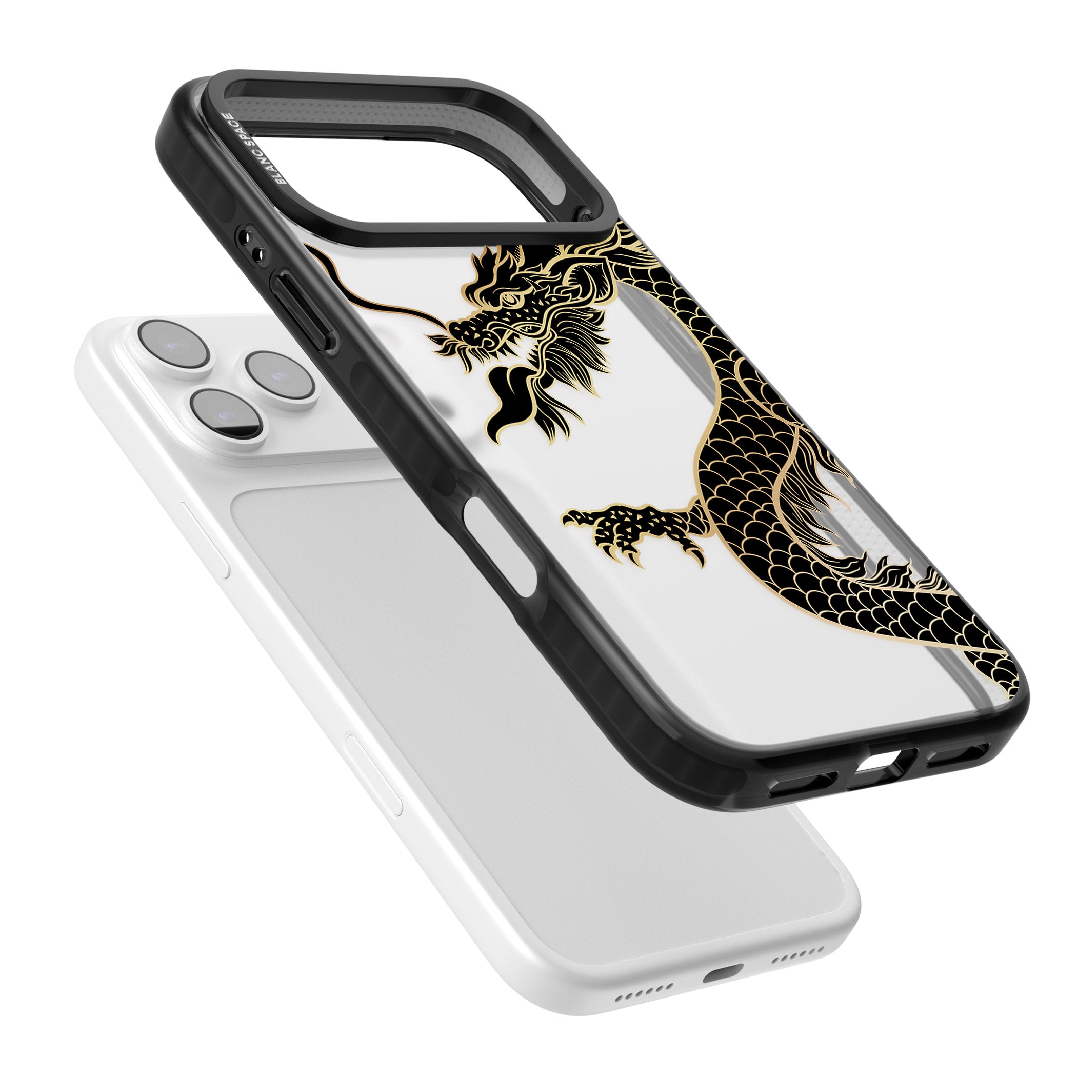 Large Black Dragon iPhone 17 Pro Impact Black Phone Case Colours