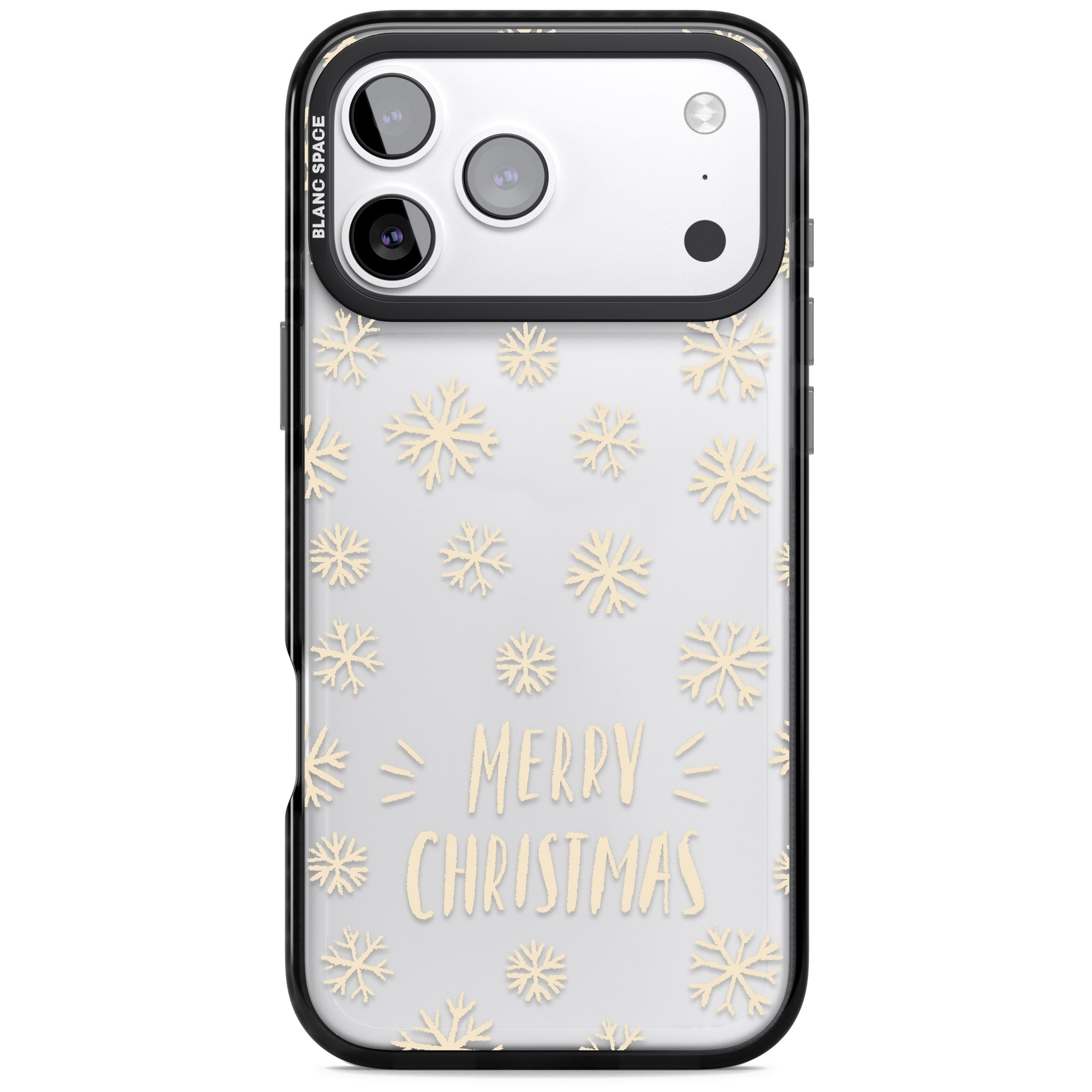 Christmas Snowflake Pattern iPhone 17 Pro Impact Black Phone Case