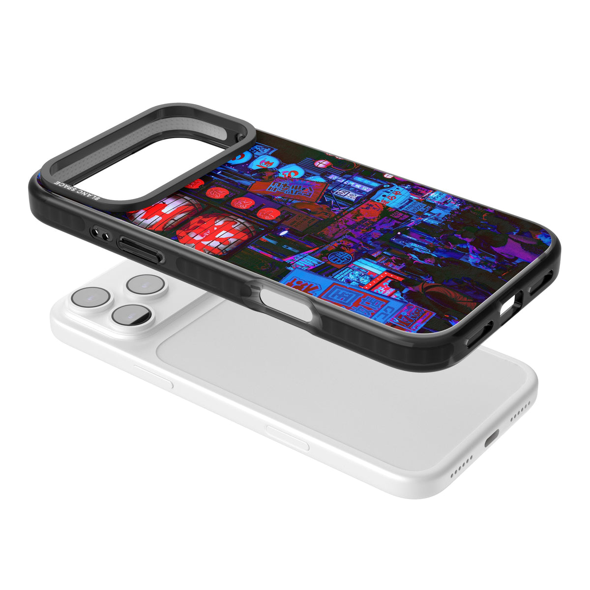 Neon Tokyo iPhone 17 Pro Max Impact Black Phone Case angled