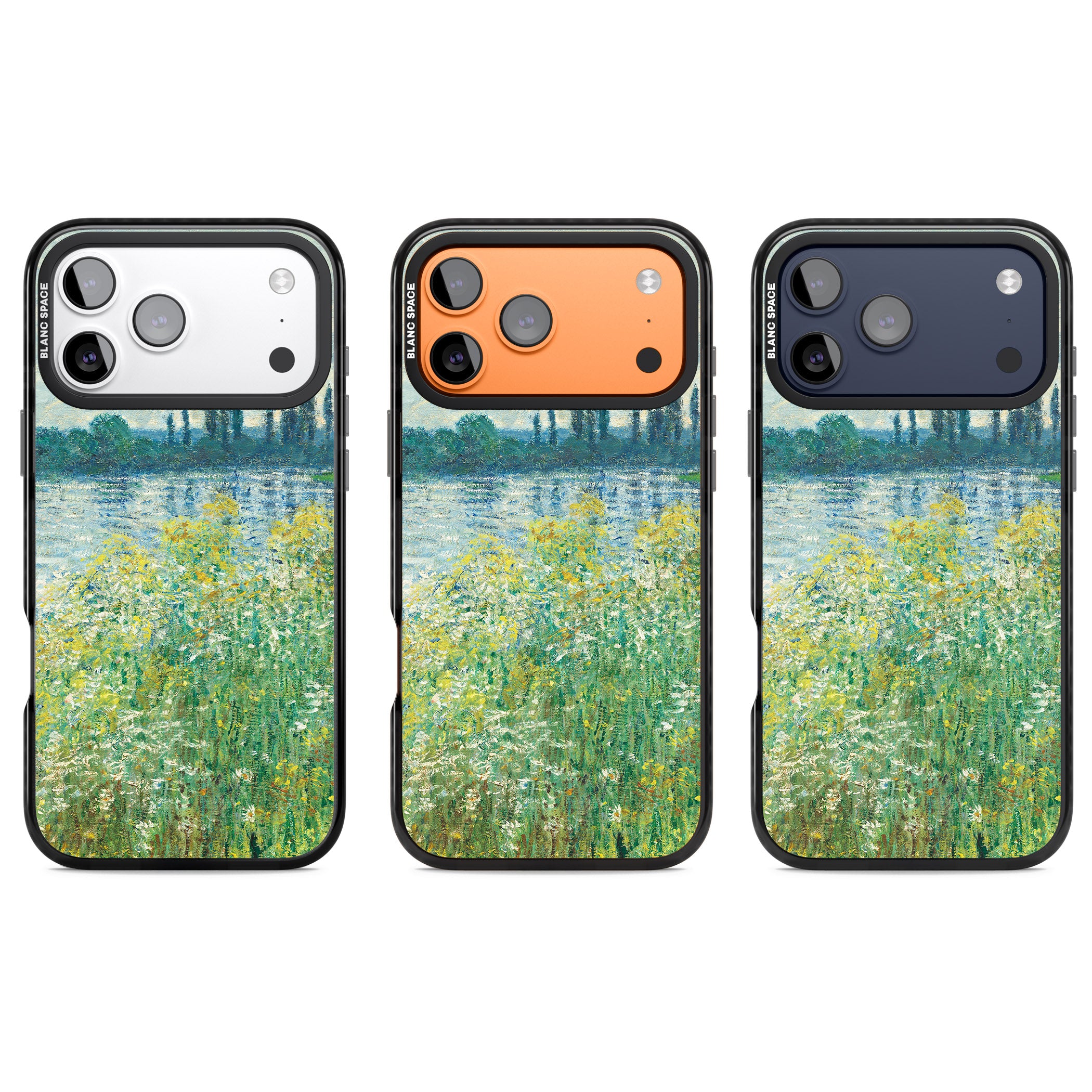 Banks Of The Seine By Claude Monet iPhone 17 Pro Impact Black Phone Case APT Impact Protection