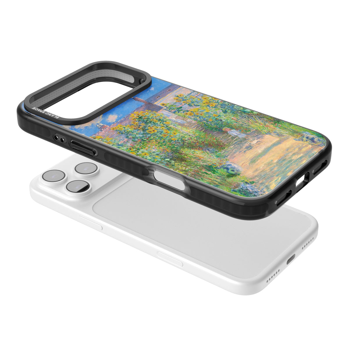 Garden at Vetheuil iPhone 17 Pro Max Impact Black Phone Case angled