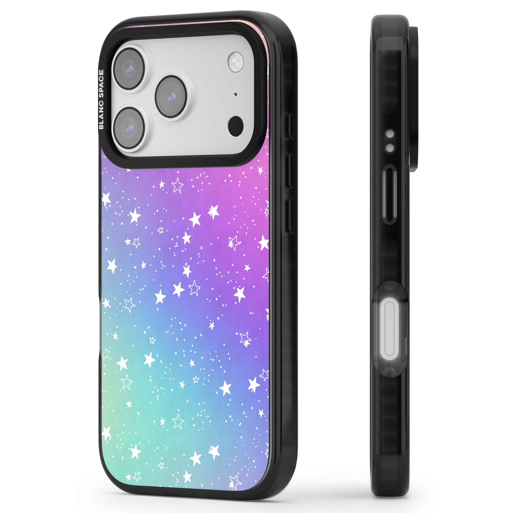 Pastel Starry Sky iPhone 17 Pro Impact Black Phone Case Side Profile