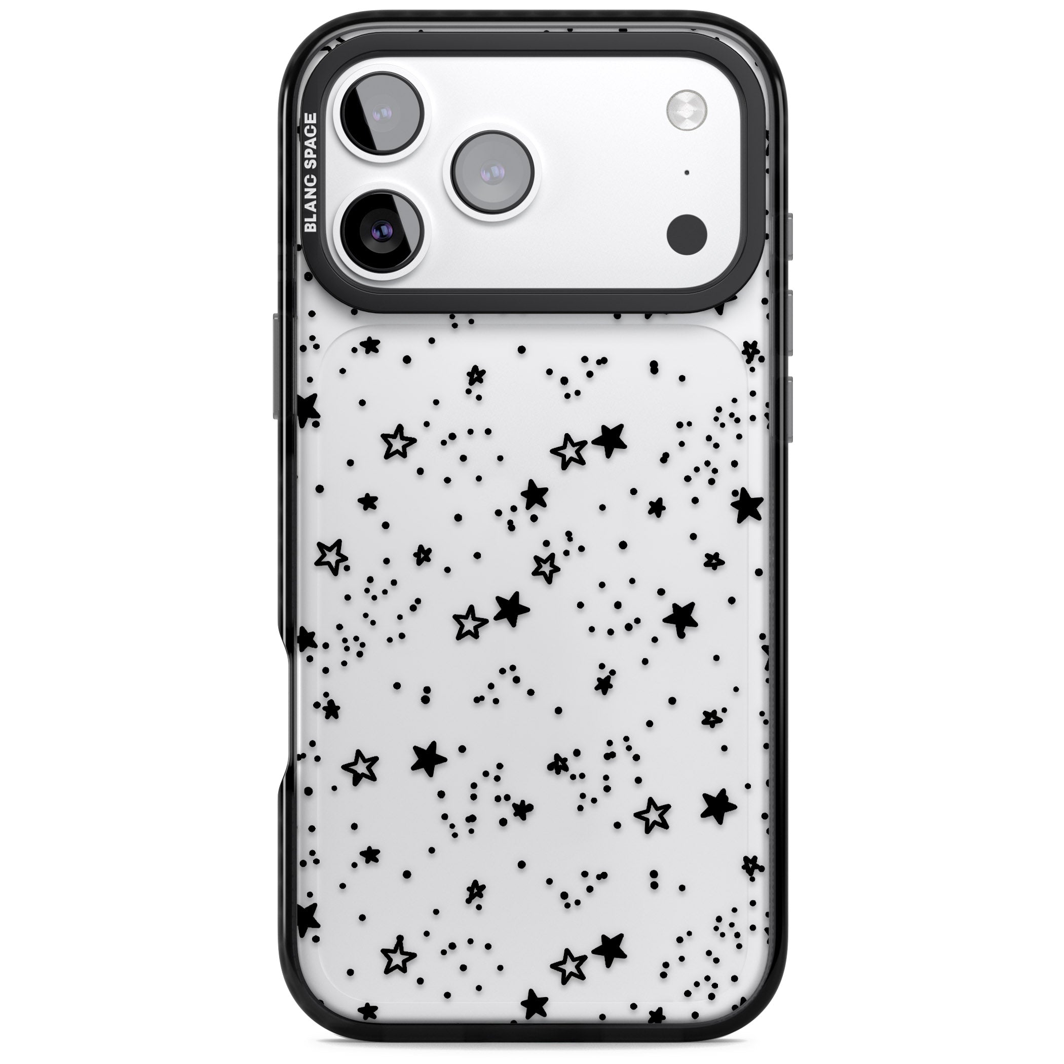 Black Star Speckle iPhone 17 Pro Impact Black Phone Case