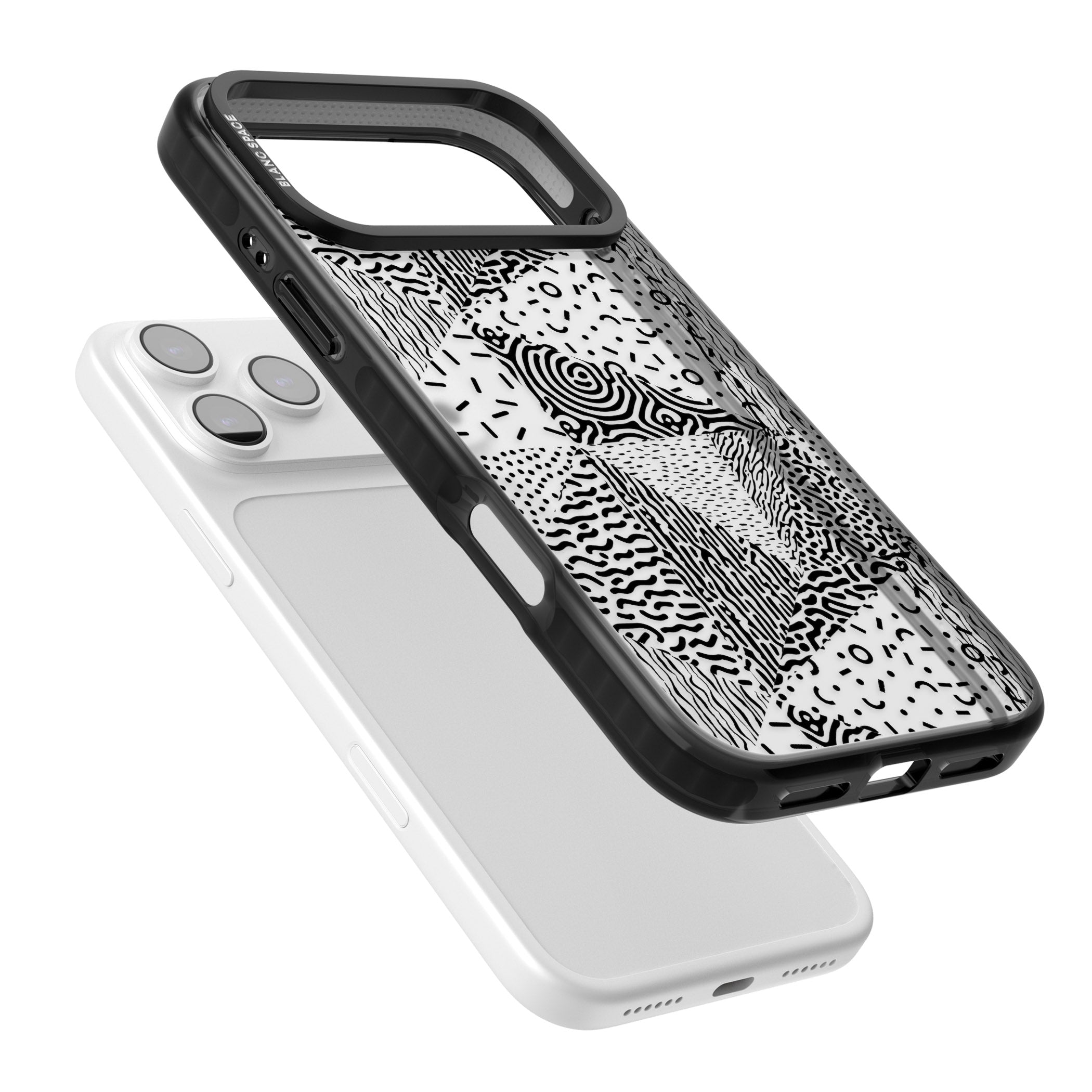 Monochrome Pattern iPhone 17 Pro Impact Black Phone Case Colours