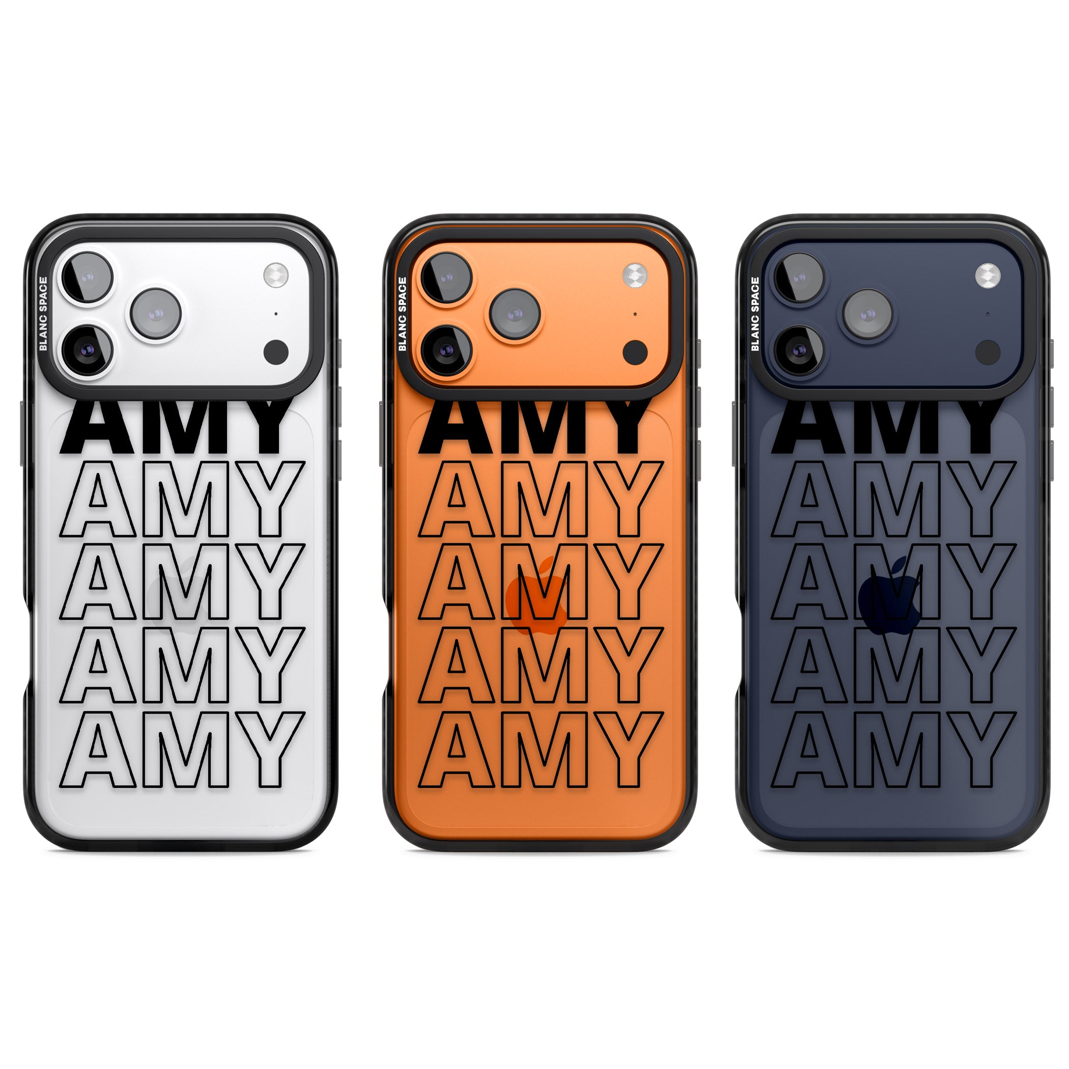 Personalised Bold Continous Name iPhone 17 Pro Impact Black Phone Case APT Impact Protection