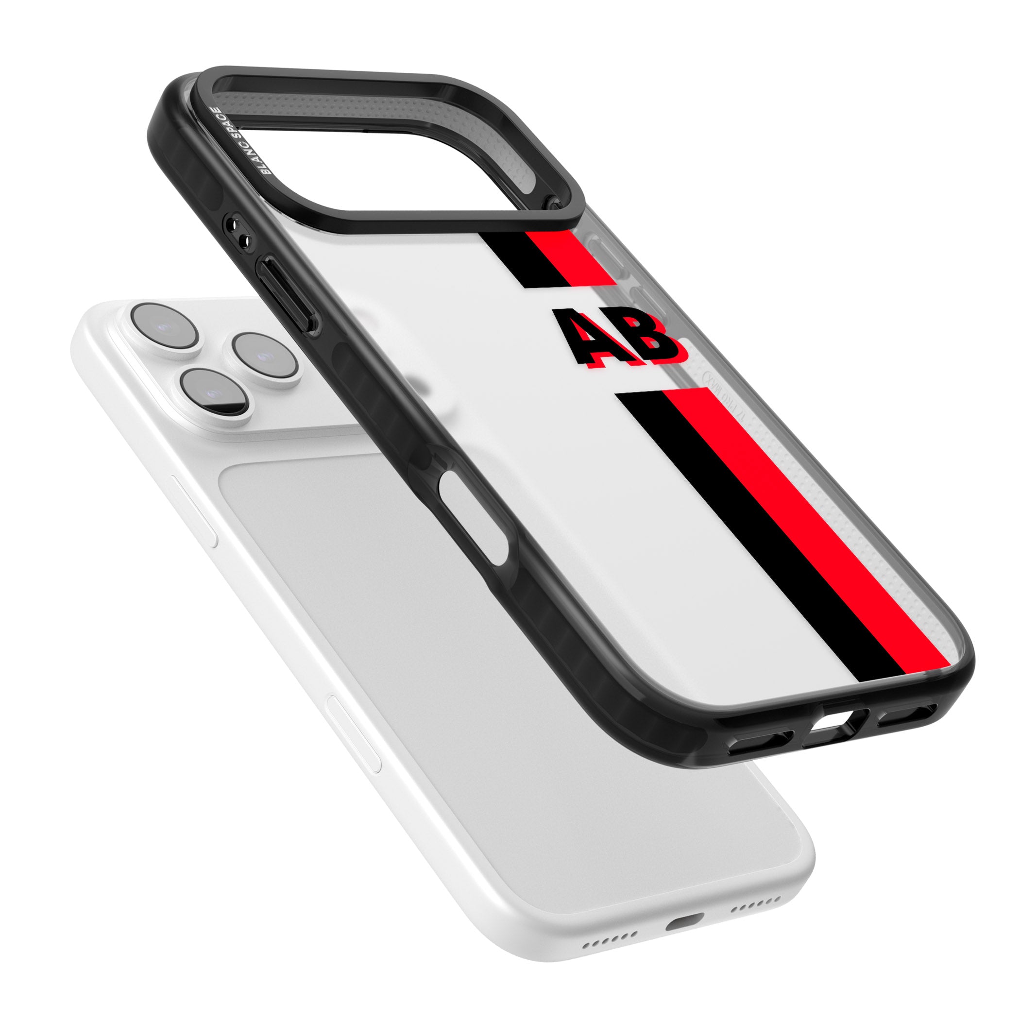 Personalised Bold Stripe iPhone 17 Pro Impact Black Phone Case Colours