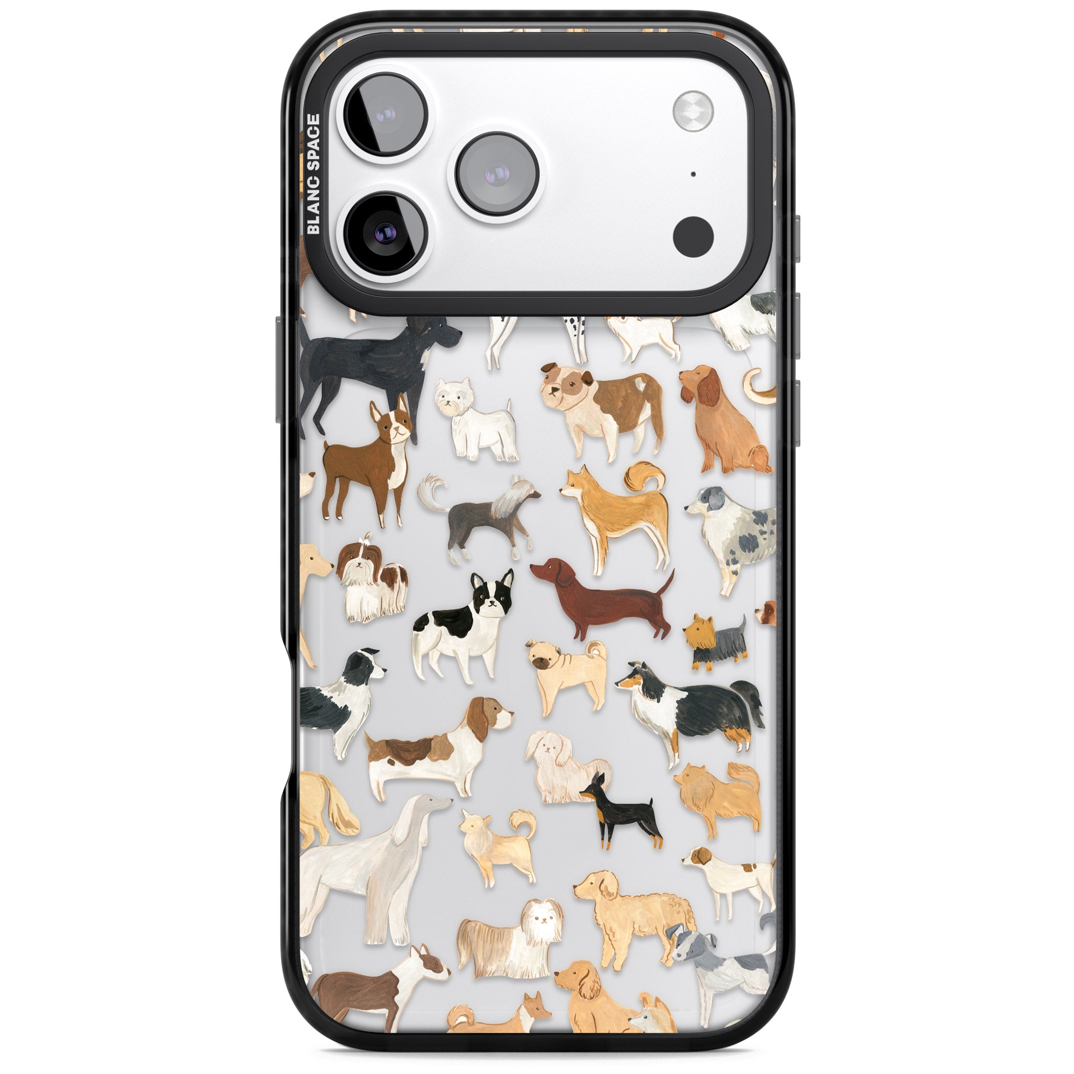 Hand Painted Dogs iPhone 17 Pro Impact Black Phone Case