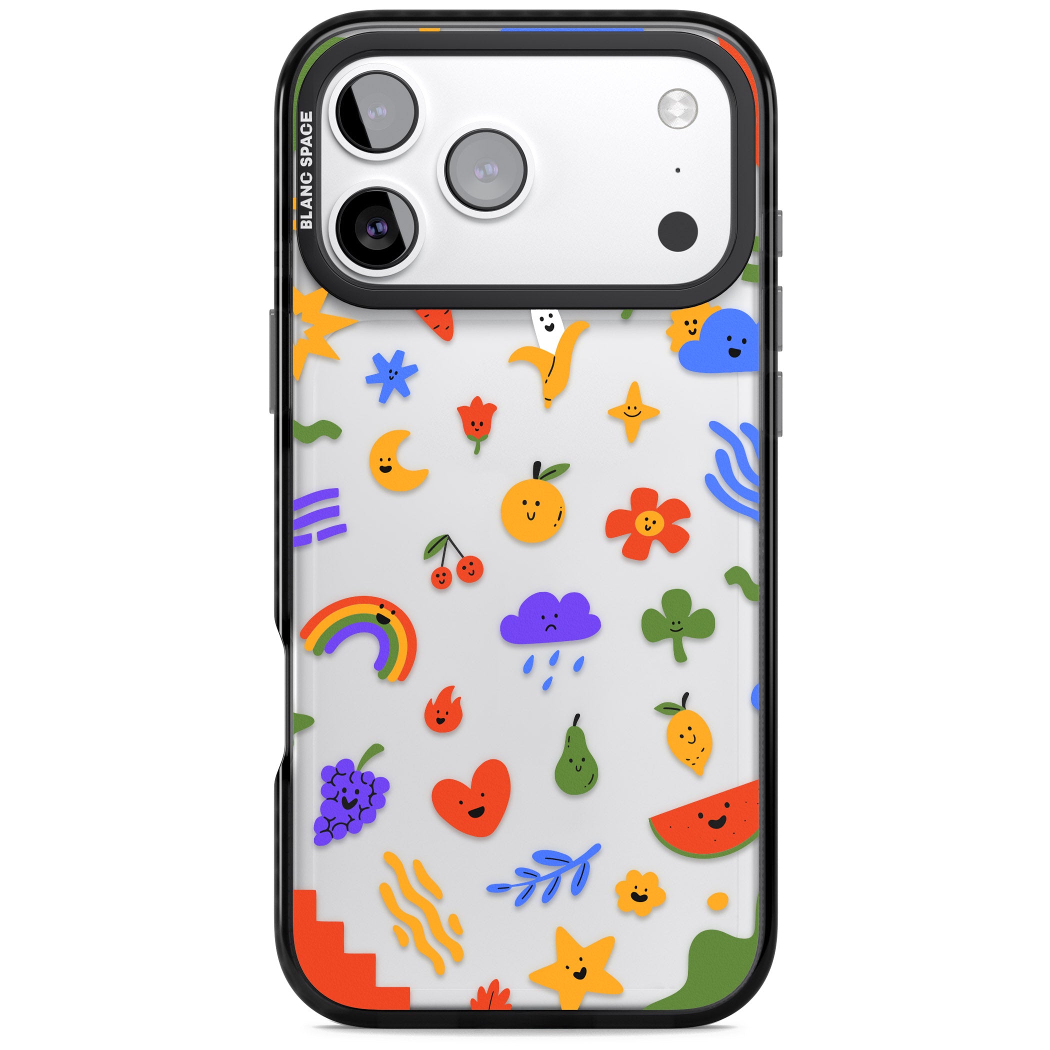 Quirky Cute Icon Pattern iPhone 17 Pro Impact Black Phone Case