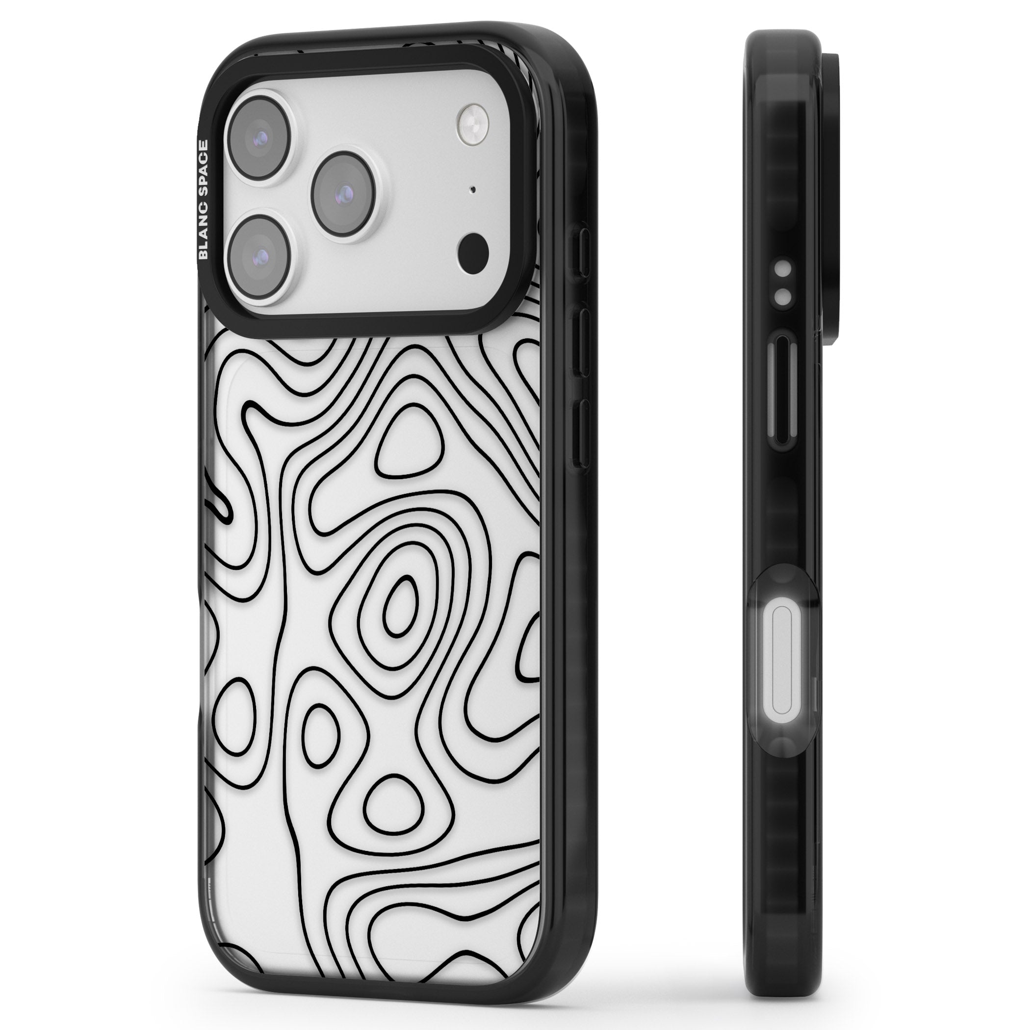 Damascus Steel iPhone 17 Pro Impact Black Phone Case Side Profile