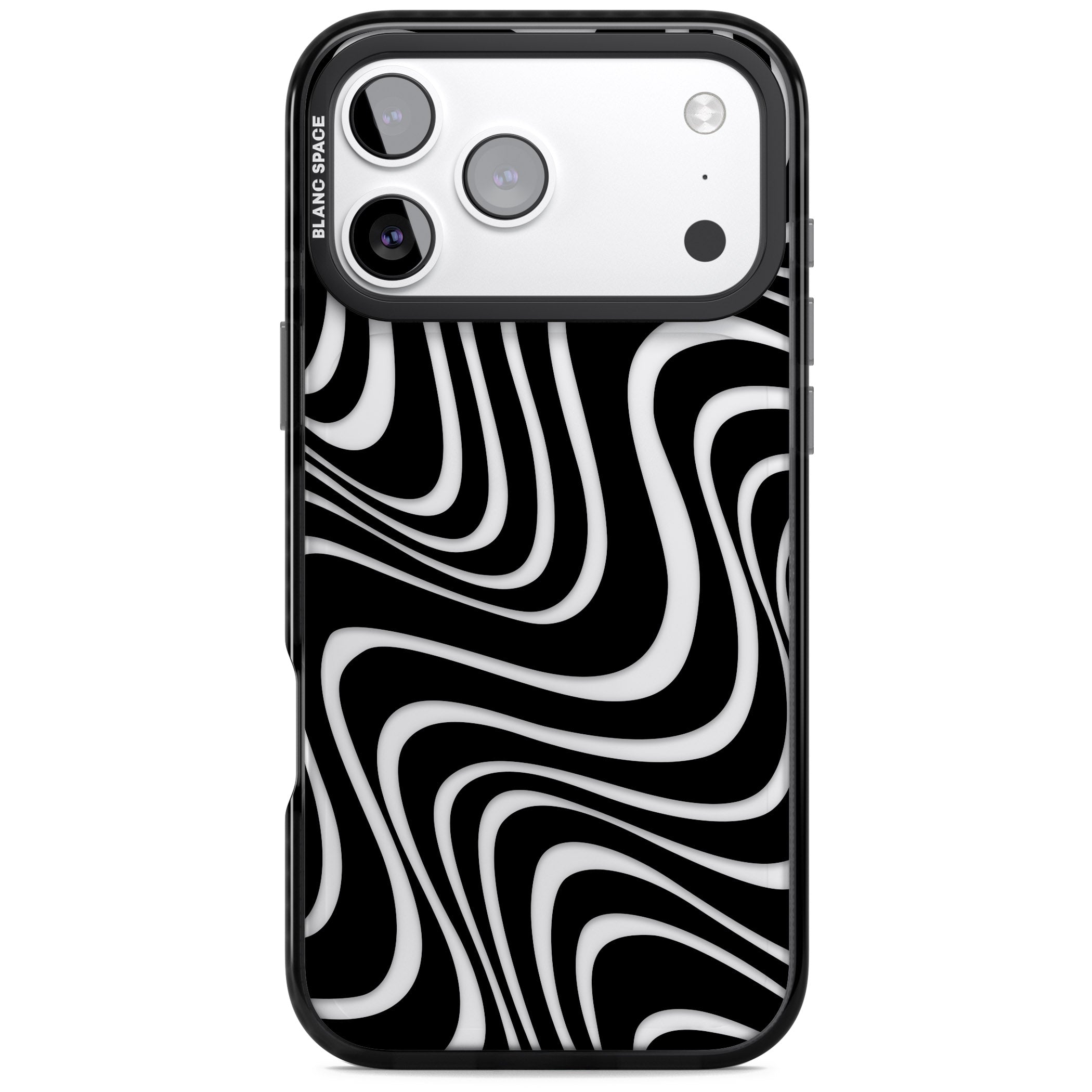 Abstract Waves iPhone 17 Pro Impact Black Phone Case