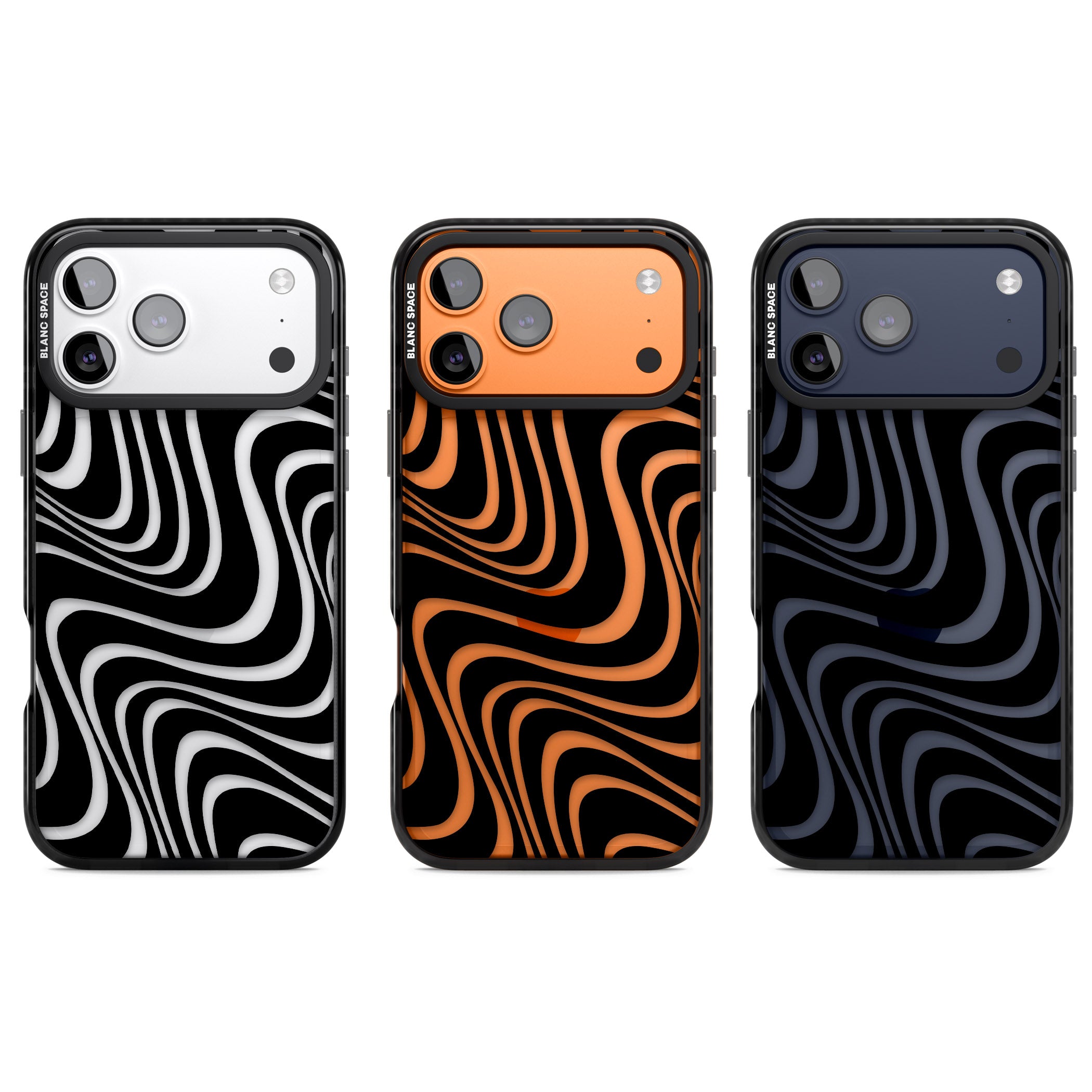Abstract Waves iPhone 17 Pro Impact Black Phone Case APT Impact Protection