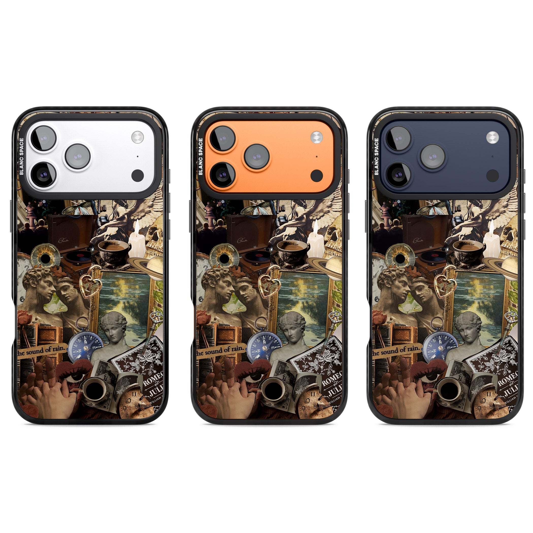 Vintage Academia Collage iPhone 17 Pro Impact Black Phone Case APT Impact Protection