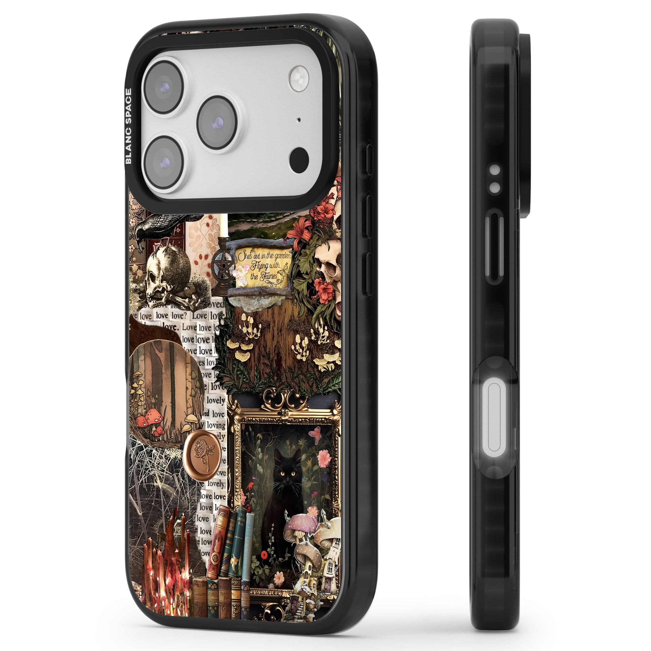 Academia Collage iPhone 17 Pro Impact Black Phone Case Side Profile