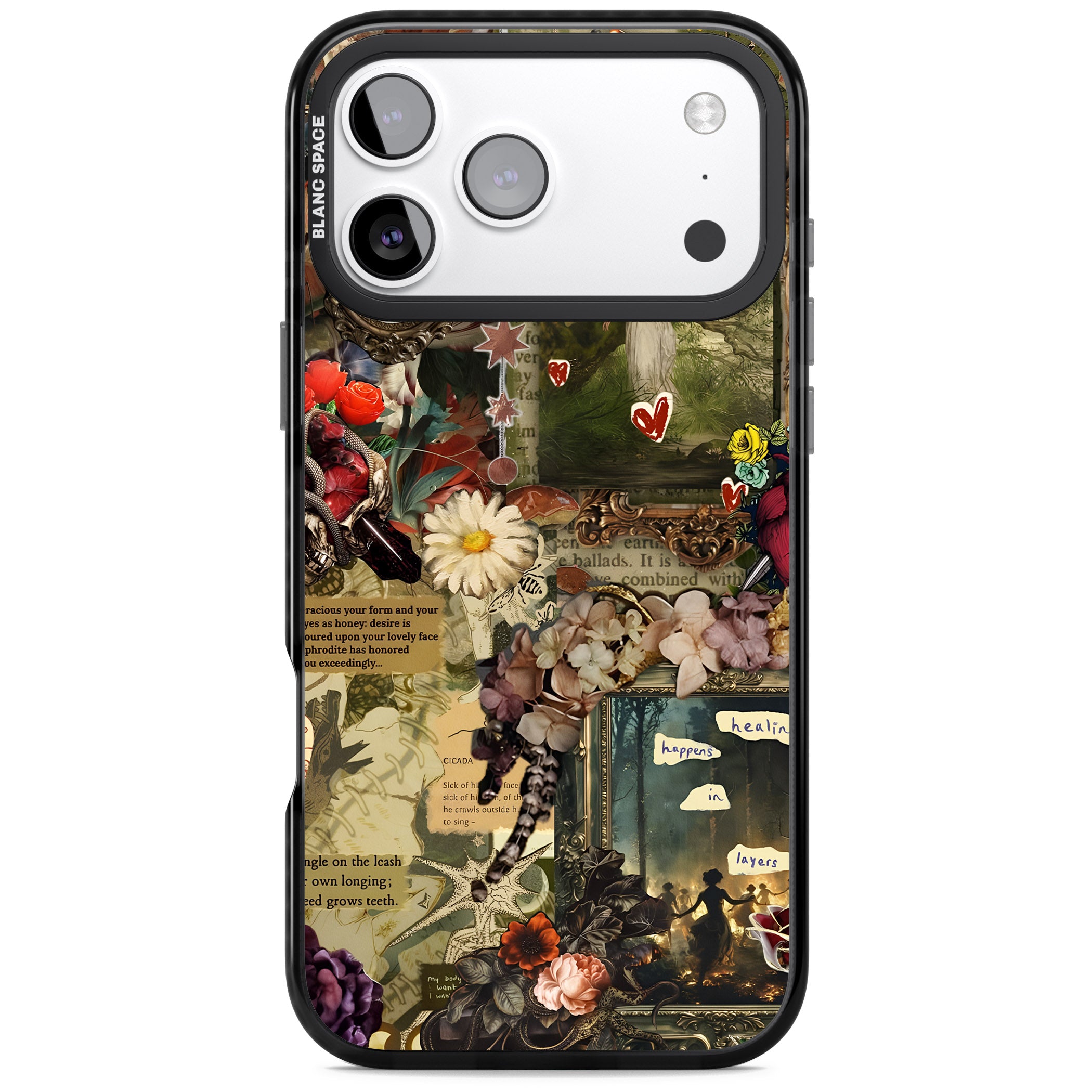 Textbook Romance Collage iPhone 17 Pro Impact Black Phone Case