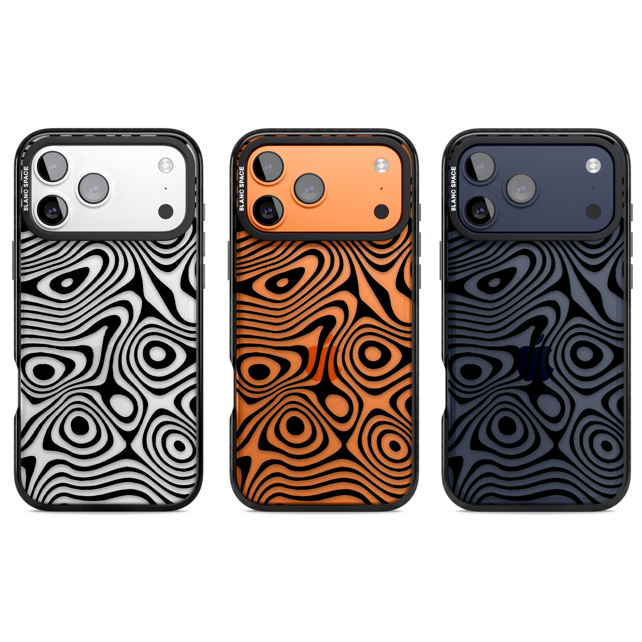 Dark Topographic Map iPhone 17 Pro Impact Black Phone Case APT Impact Protection