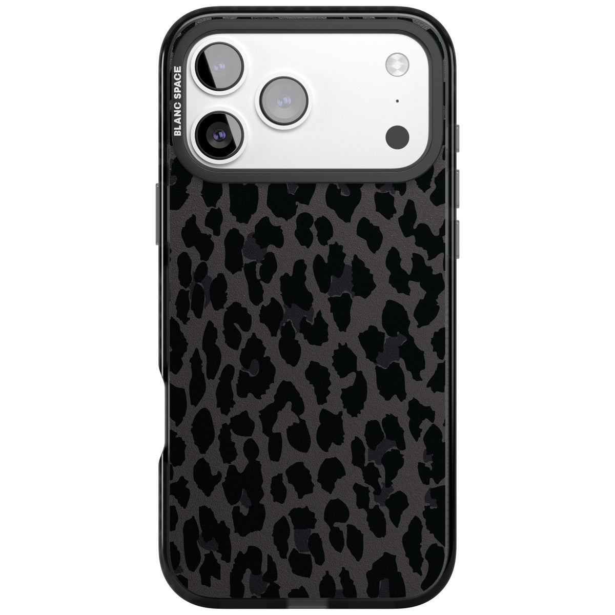 Dark Leopard Print iPhone 17 Pro Max Impact Black Phone Case front