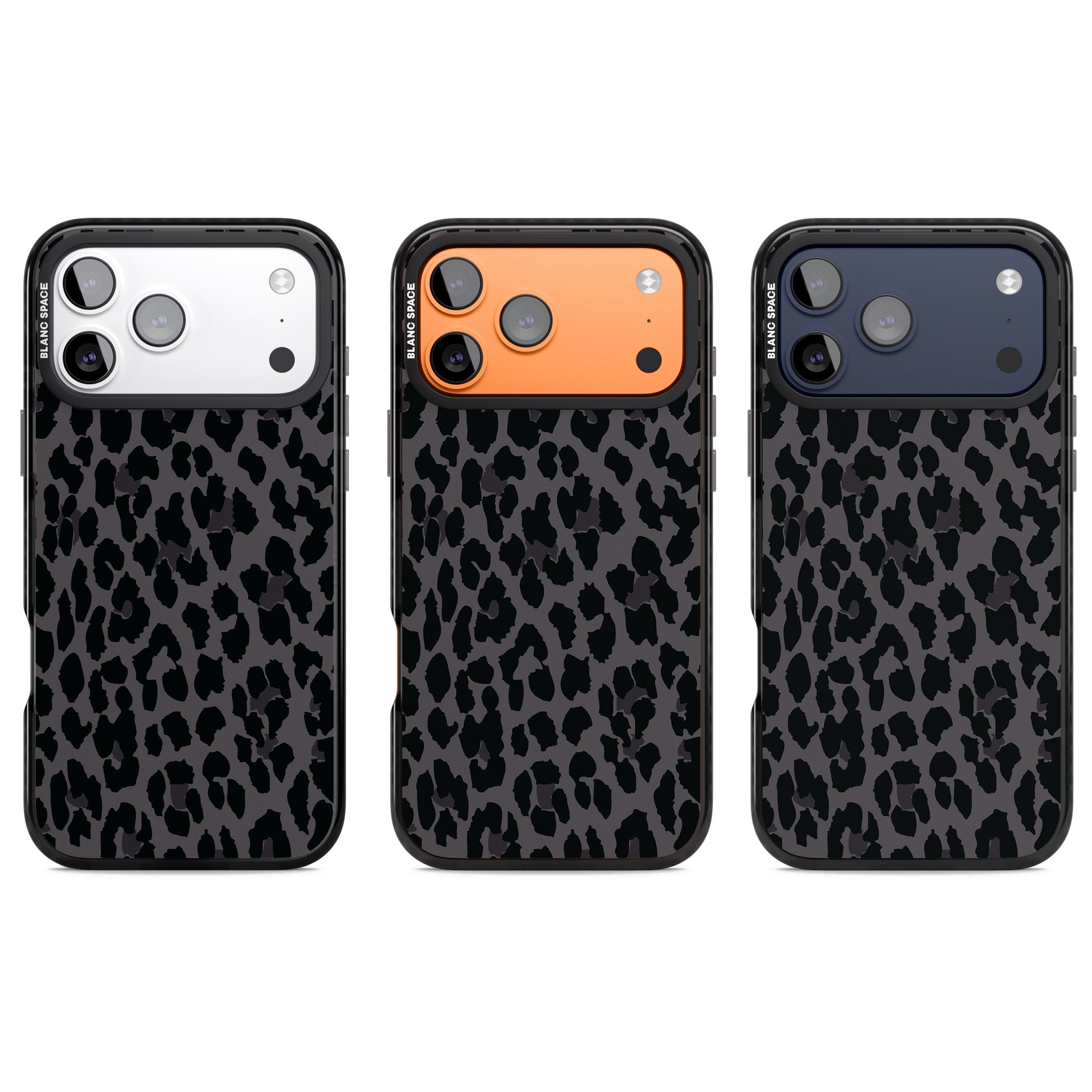 Dark Leopard Print iPhone 17 Pro Impact Black Phone Case APT Impact Protection