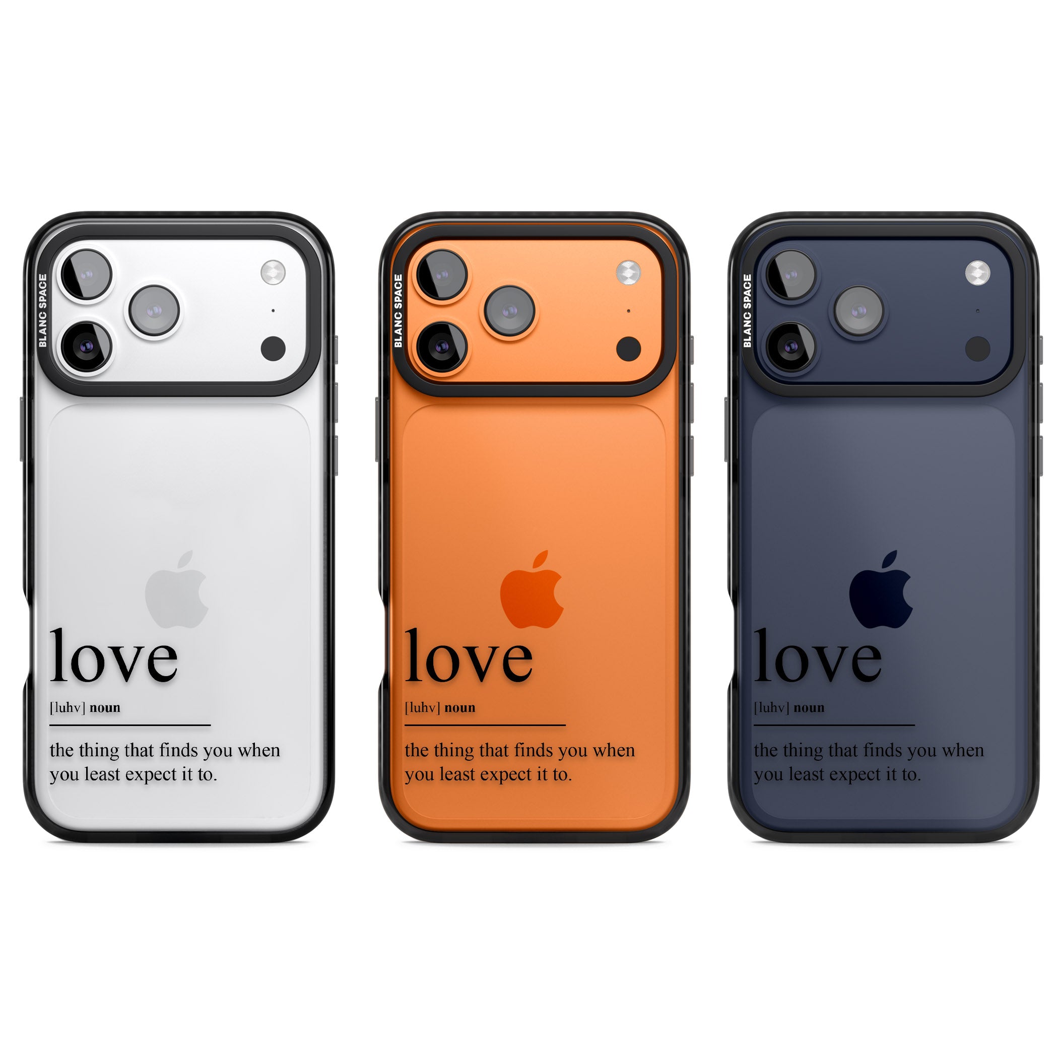 Love iPhone 17 Pro Impact Black Phone Case APT Impact Protection