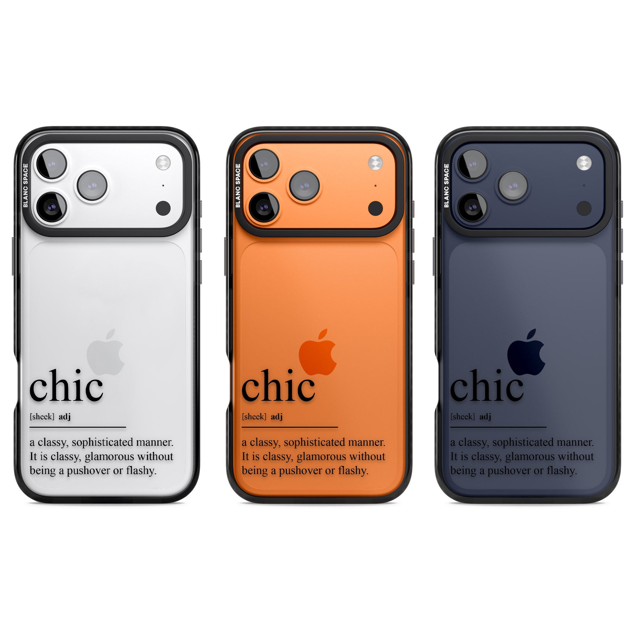 Chic iPhone 17 Pro Impact Black Phone Case APT Impact Protection