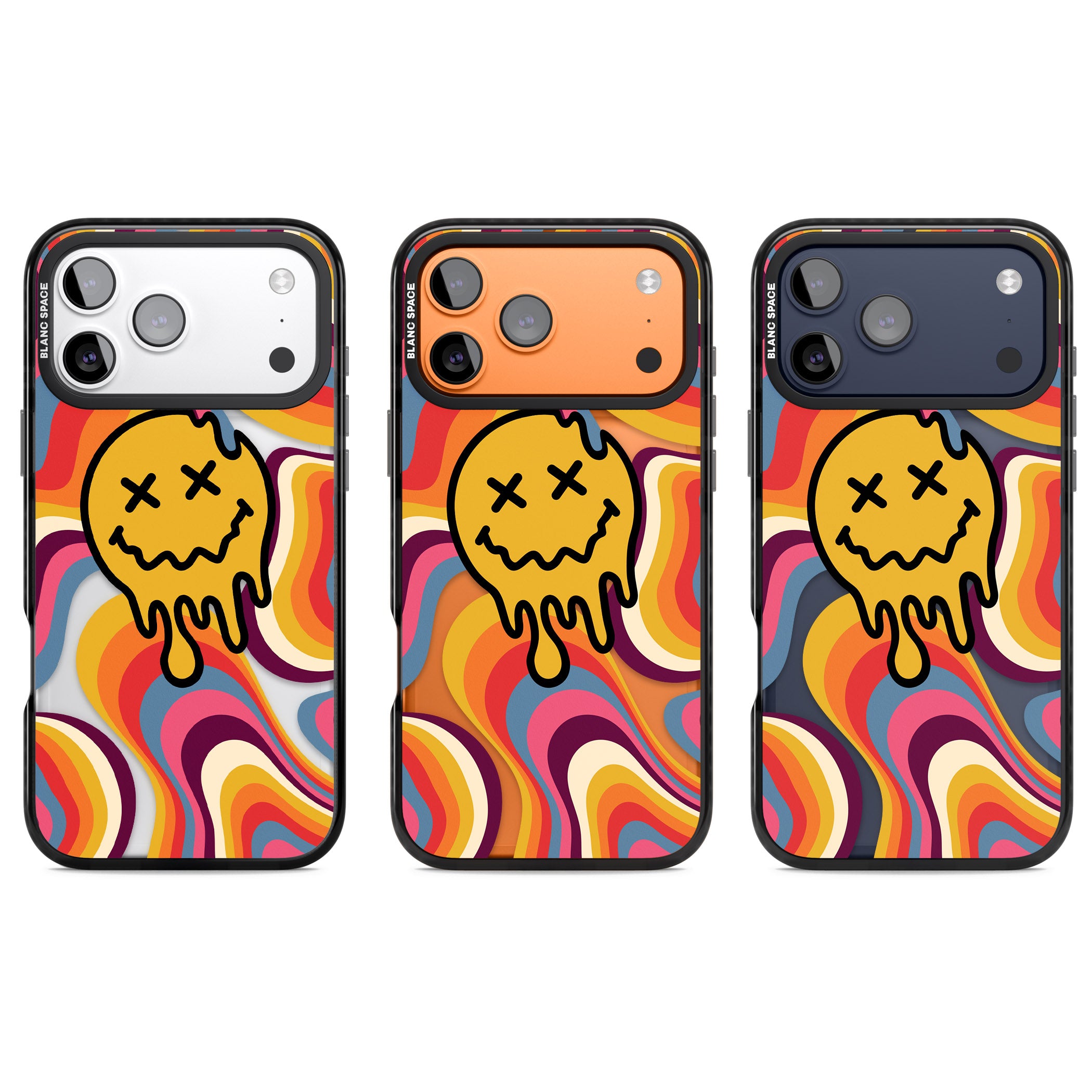 Trippy Face Melt iPhone 17 Pro Impact Black Phone Case APT Impact Protection