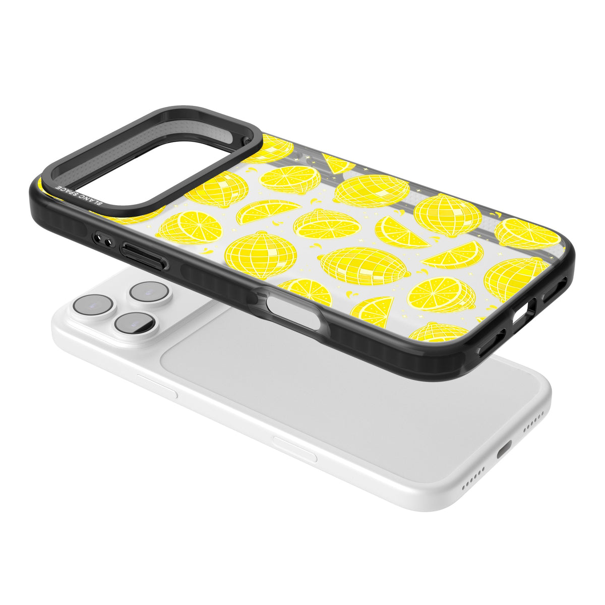 Disco Lemons iPhone 17 Pro Max Impact Black Phone Case angled