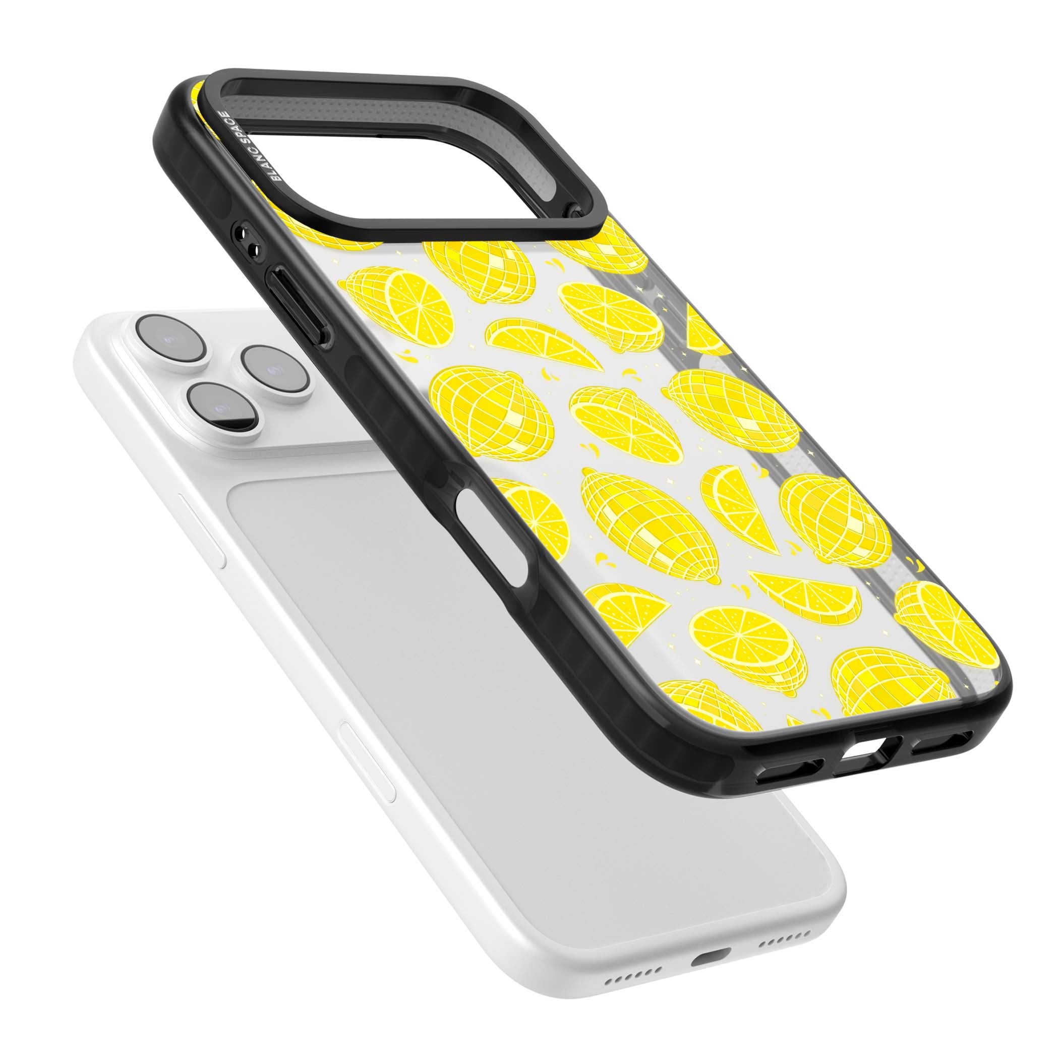 Disco Lemons citrus iPhone case featuring mirrorball lemons, sliced fruit and sparkle accents | Clear Impact case for iPhone 17 Pro, iPhone 17 Pro Max